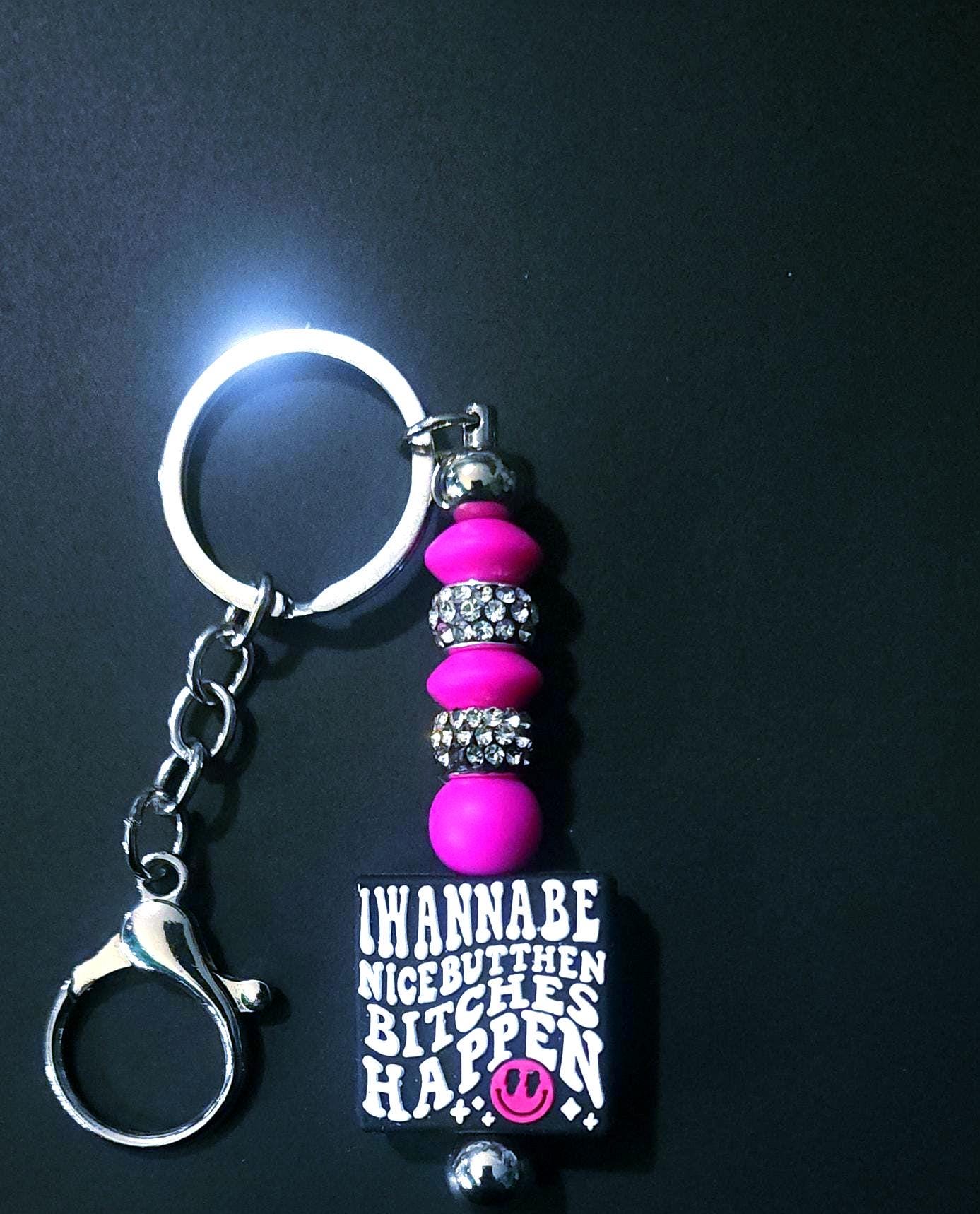 Handmade Beaded Keychain: I Wanna Be Nice But... - Thumbnail 2