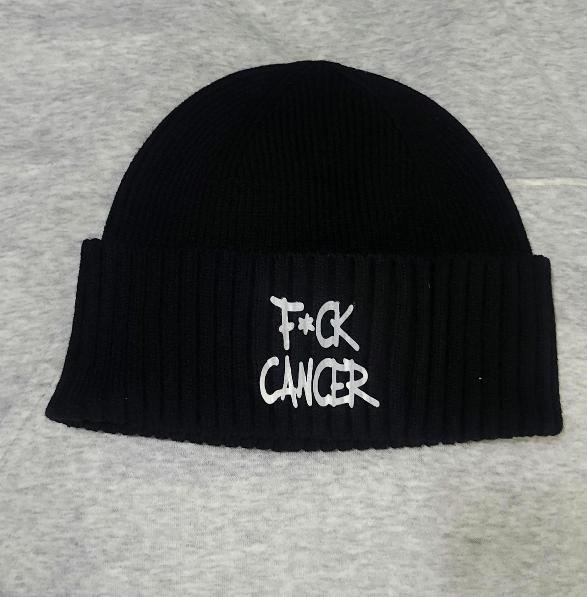 Warrior Beanie F*ck Cancer Hat | Soft Knit Cancer Awareness Cap | Bold Statement Winter Headwear - Thumbnail 2
