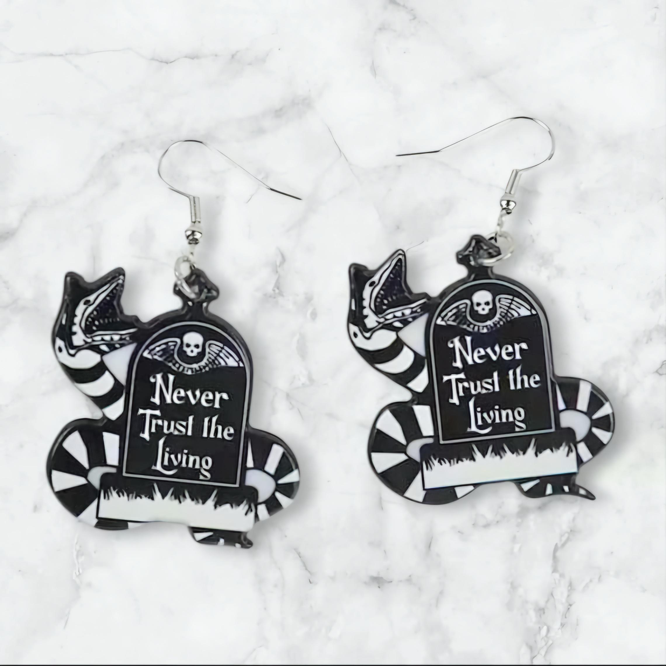 Afterlife Approved – Tombstone Dangle Earrings for the Certified Spooky Babe Who Haunts with Style - Thumbnail 5