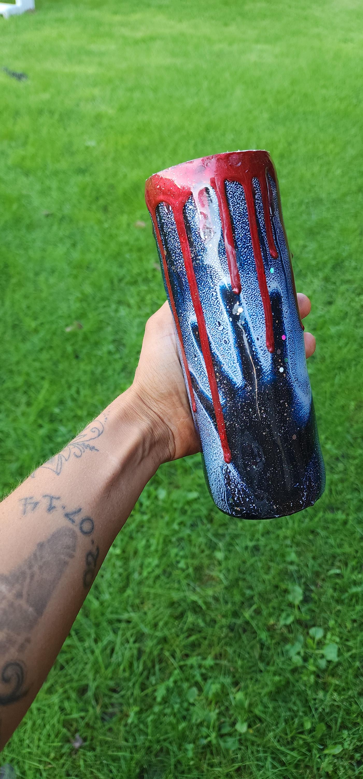 Bloody Jason Epoxy Drip Tumbler – Horror Movie Slasher Cup | Friday the 13th Inspired Drinkware - Thumbnail 4