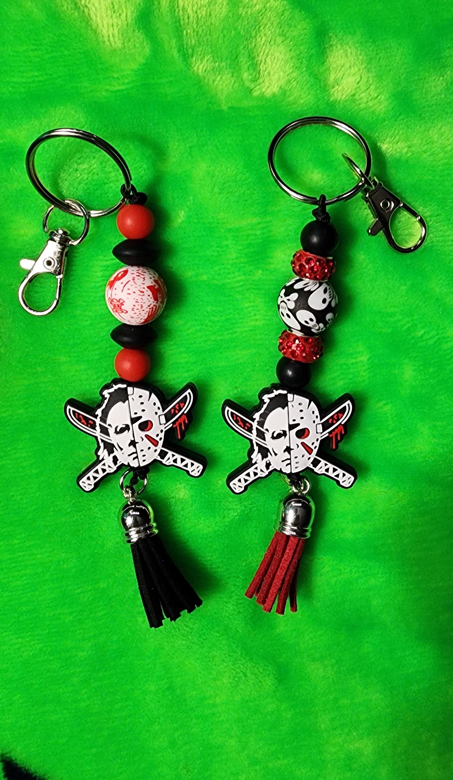 Friday the 13th Beaded Keychain: Handmade Horror Movie Accessory - Thumbnail 6