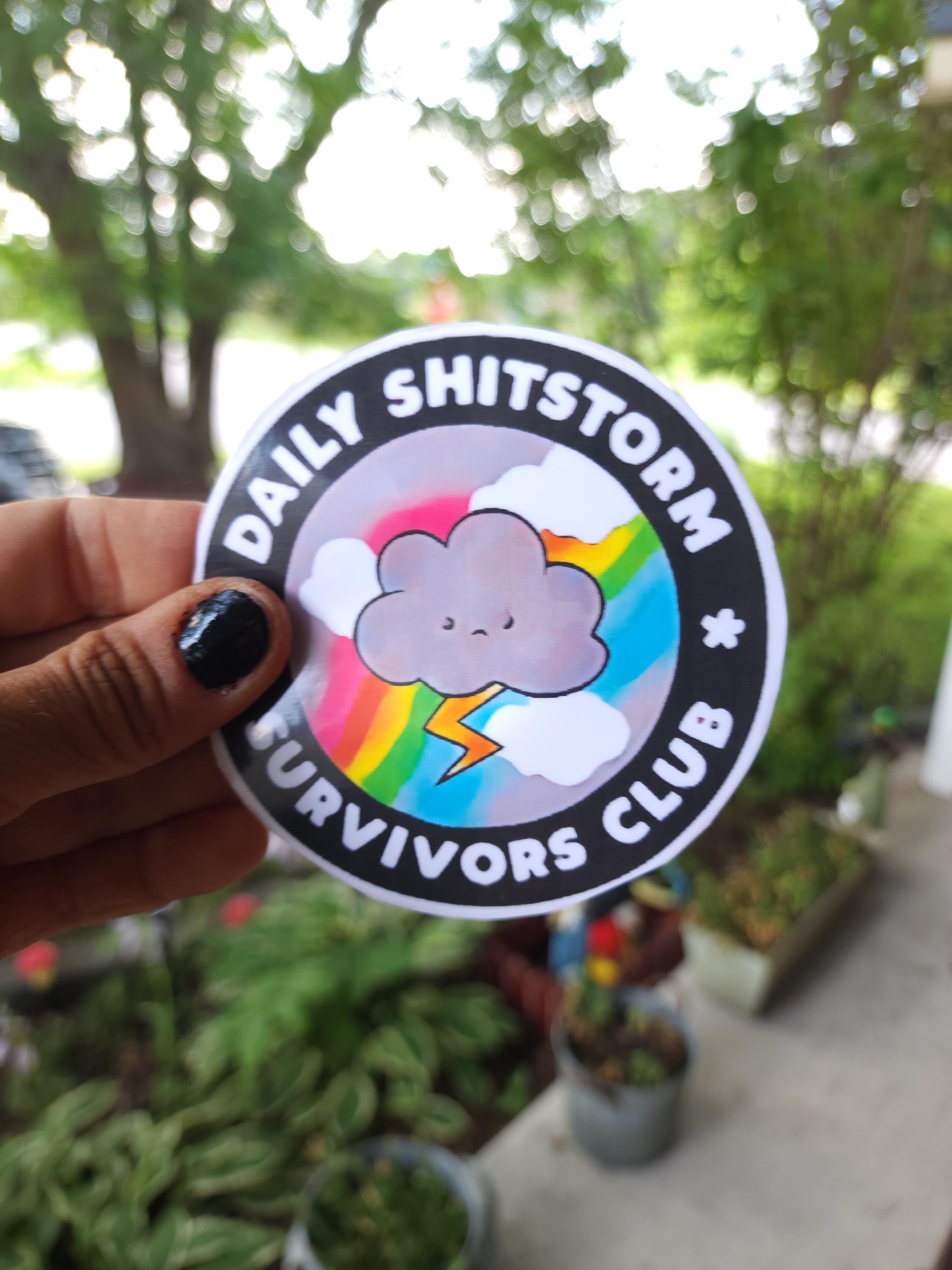 Daily Shitstorm Survivor Vinyl Sticker - Funny Laptop Decal for Chaos Crew - Thumbnail 5