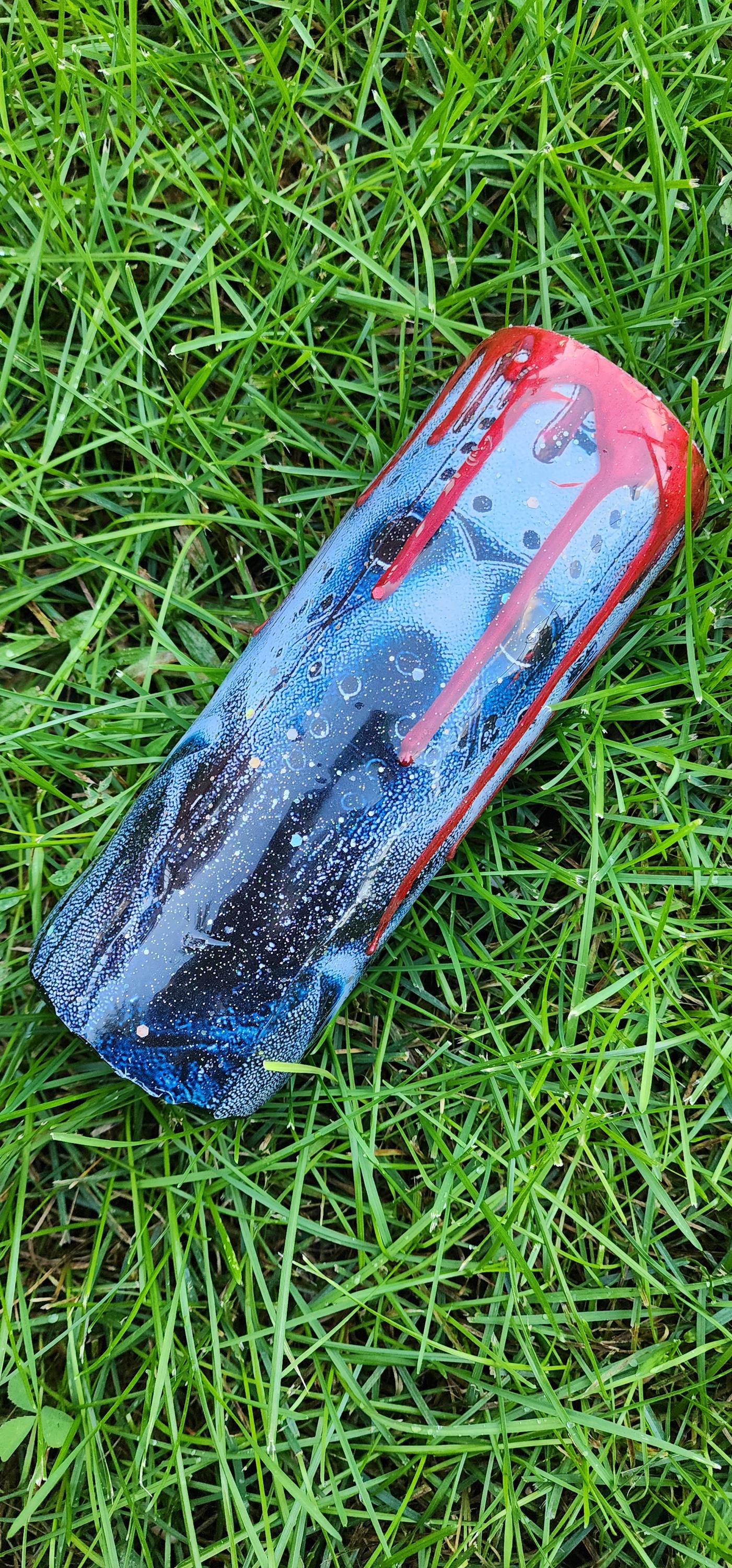 Bloody Jason Epoxy Drip Tumbler – Horror Movie Slasher Cup | Friday the 13th Inspired Drinkware - Thumbnail 2