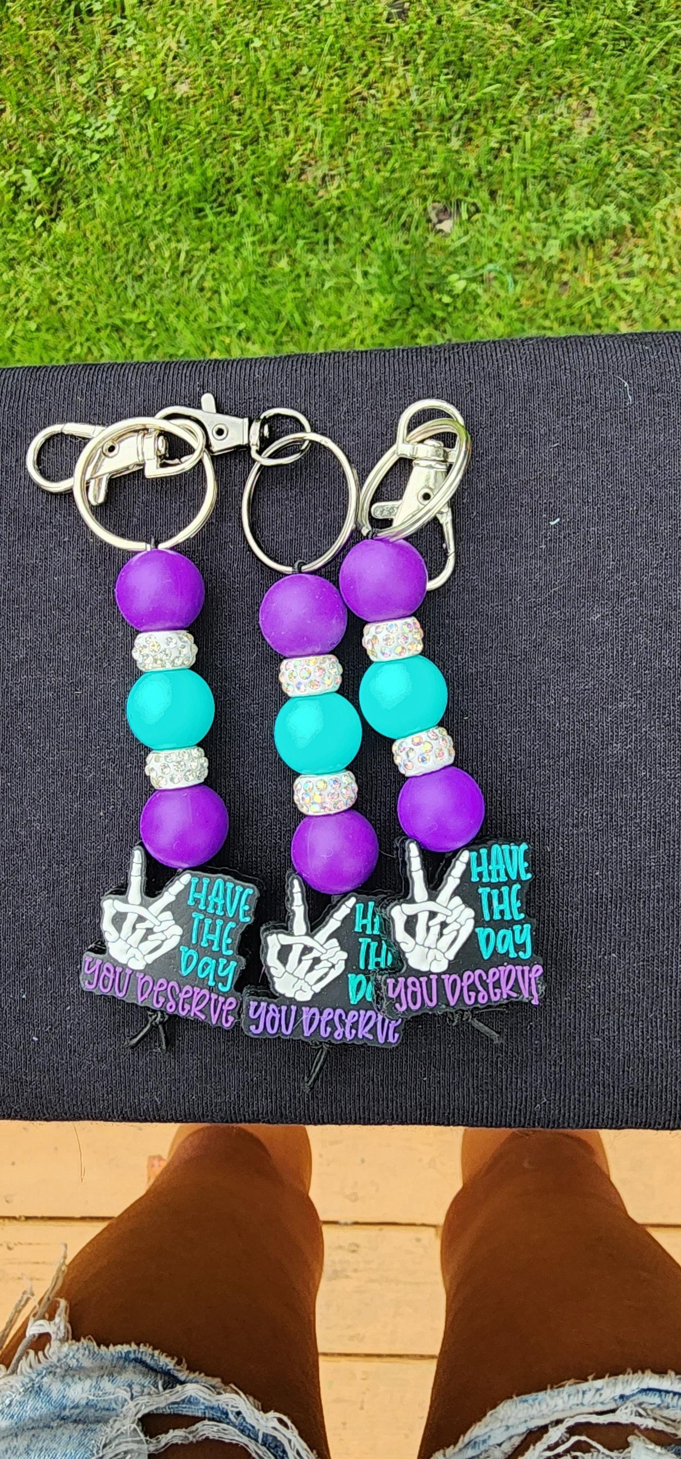 Handmade 'Have The Day You Deserve' Keychain - Thumbnail 3