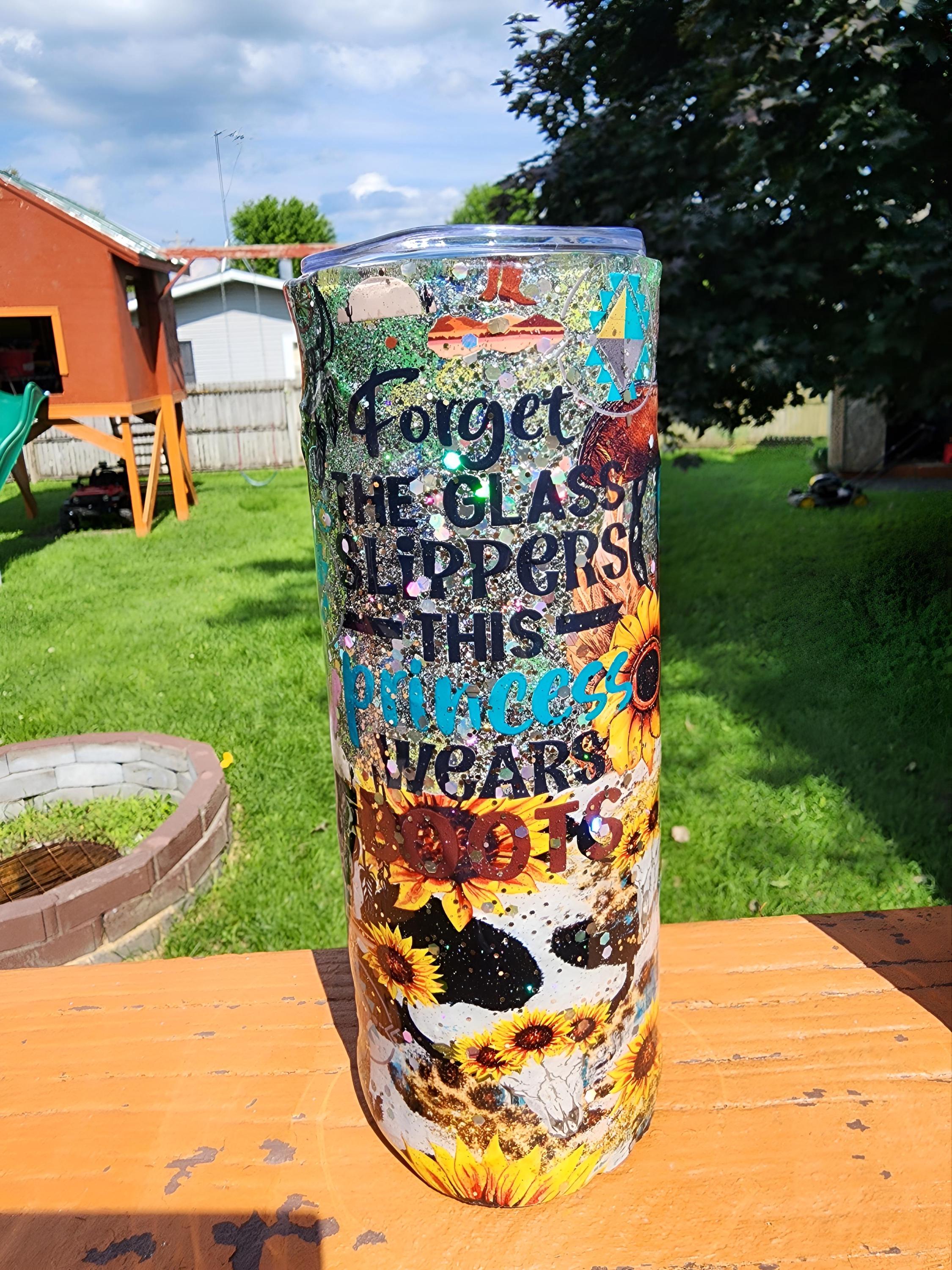 Cowgirl Boots Tumbler: Western Vibes 20 oz Stainless Steel - Thumbnail 4