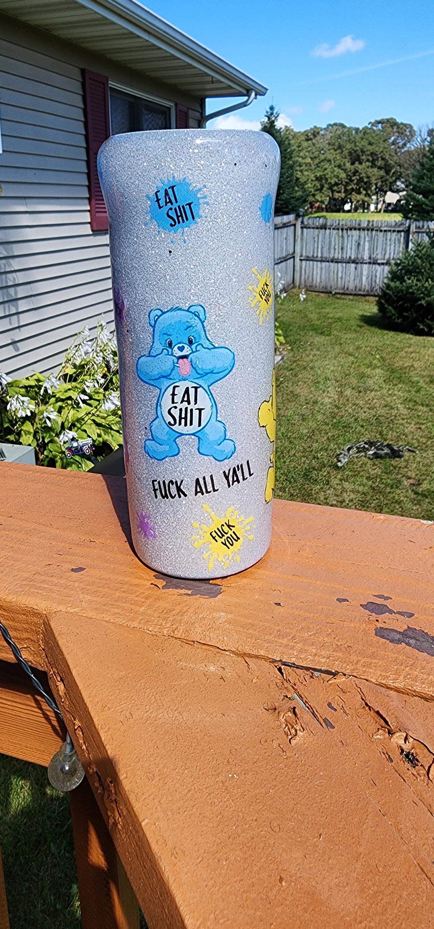 Swear Bears Glitter Tumbler: 20oz Stainless Steel Funny Drinkware - Thumbnail 4