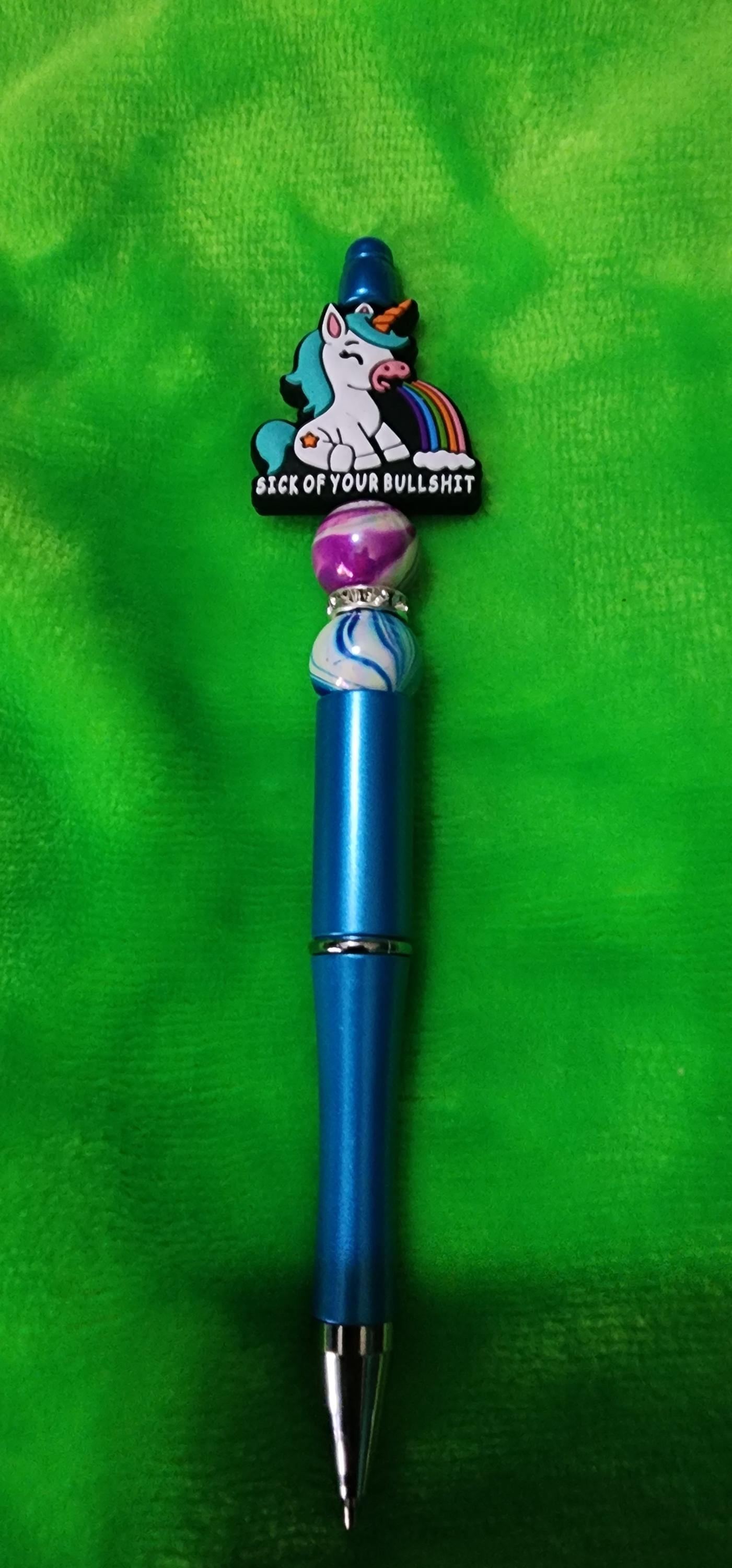Sick of Your Bullshit – Sassy Beaded Pen | Funny Gift, Refillable Ink, Bold Writing Accessory - Thumbnail 2