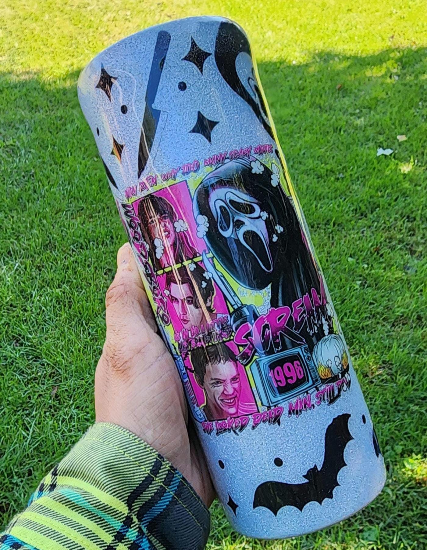 What’s the Matter, Sydney? Ghost Face Horror Movie 20oz Epoxy Tumbler | Scream Inspired Glitter Cup | Scary Movie Fan Gift - Thumbnail 2