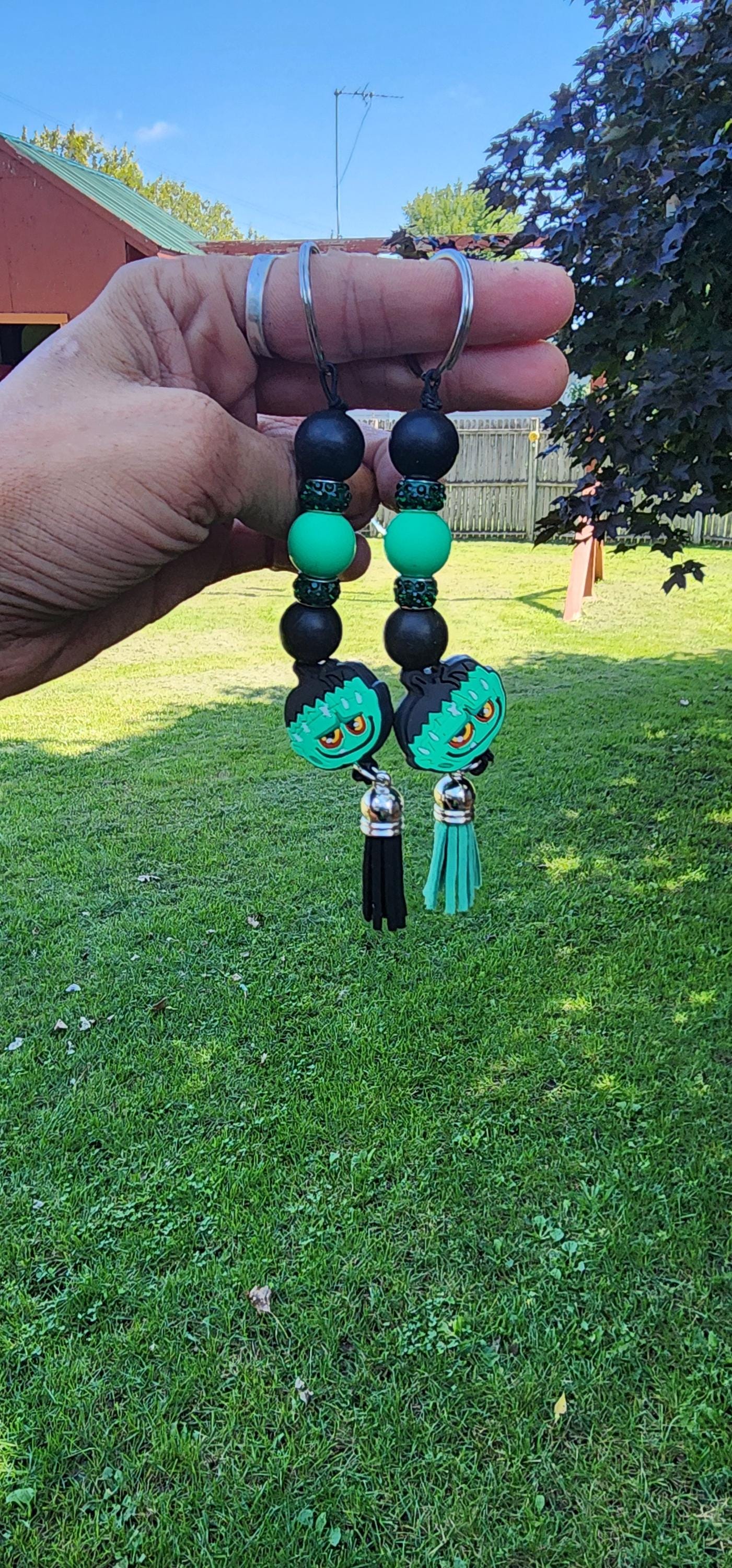 Frankenstein Beaded Keychain – Because Your Keys Deserve a Little Monster Madness - Thumbnail 2