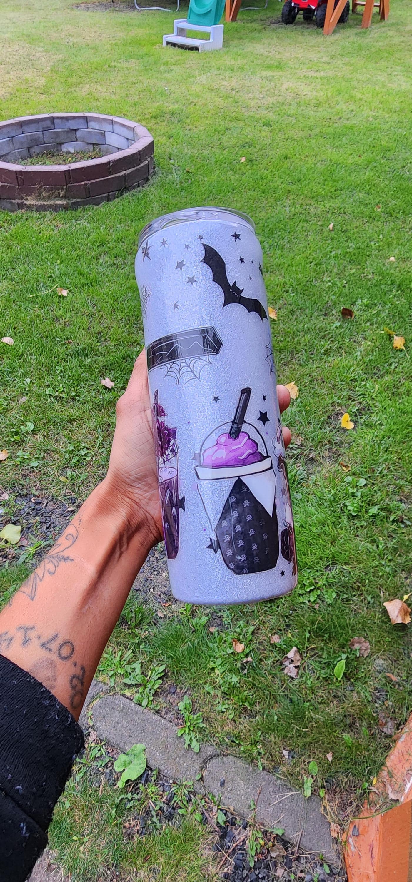 Wednesday Addams Glitter Tumbler – Dark Goth Coffee Mug, Spooky Sassy Halloween Cup - Thumbnail 5