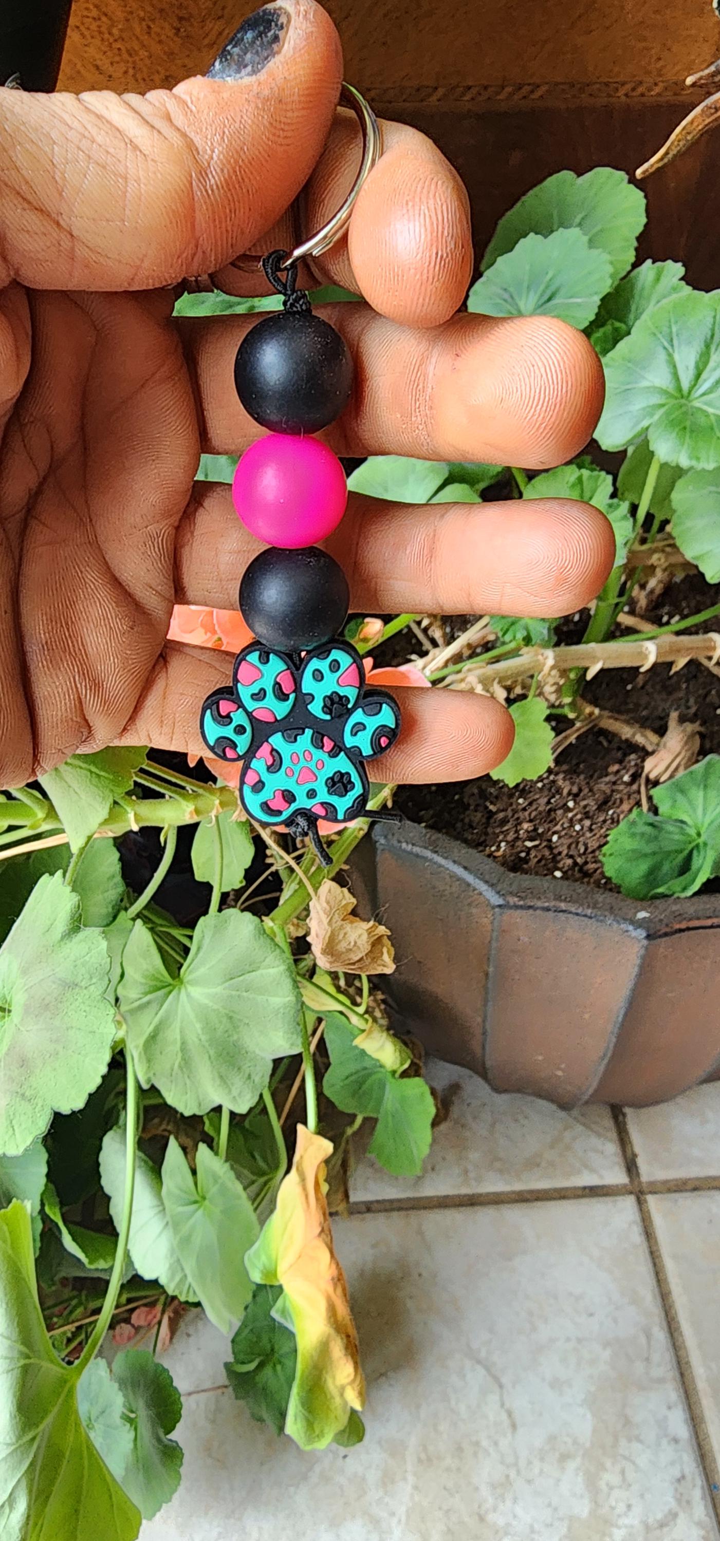 Handmade Paw Print Keychain - Thumbnail 3