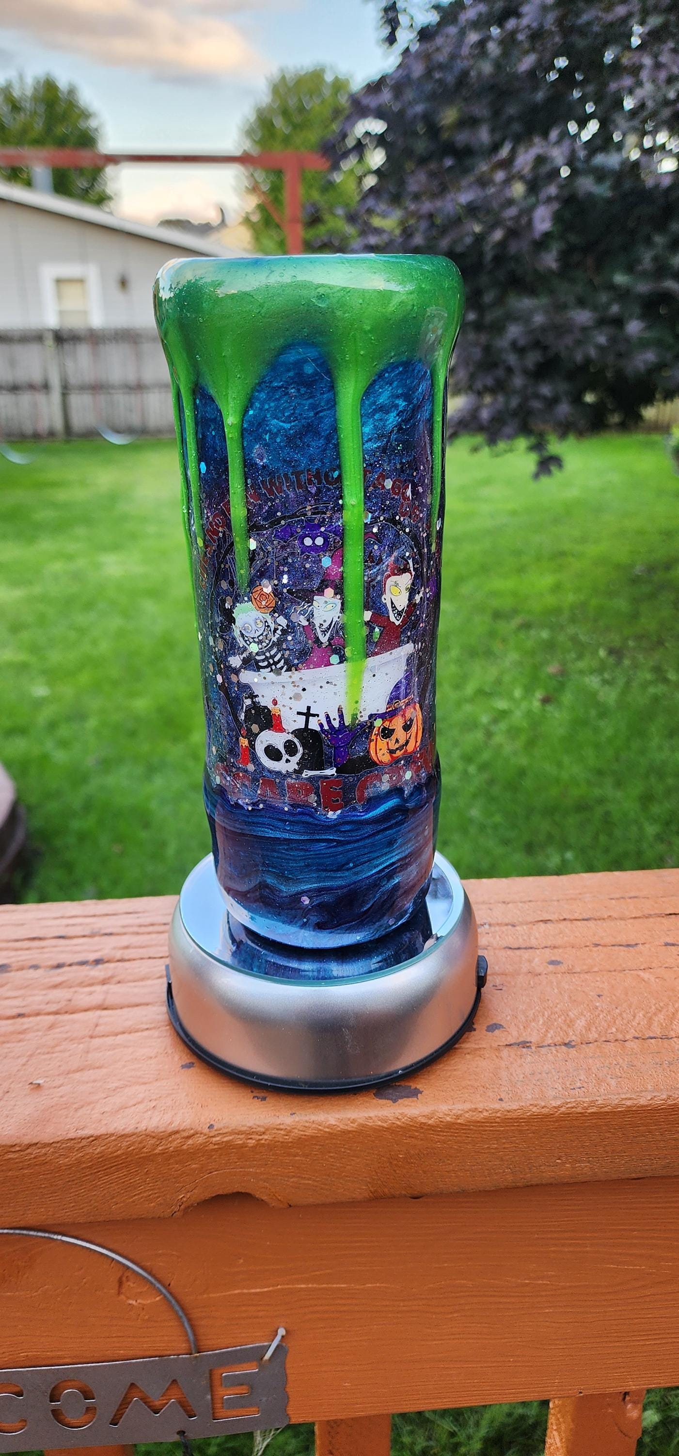 Lock, Shock & Barrel Tumbler: Nightmare Before Christmas Epoxy Drip Cup - Thumbnail 5