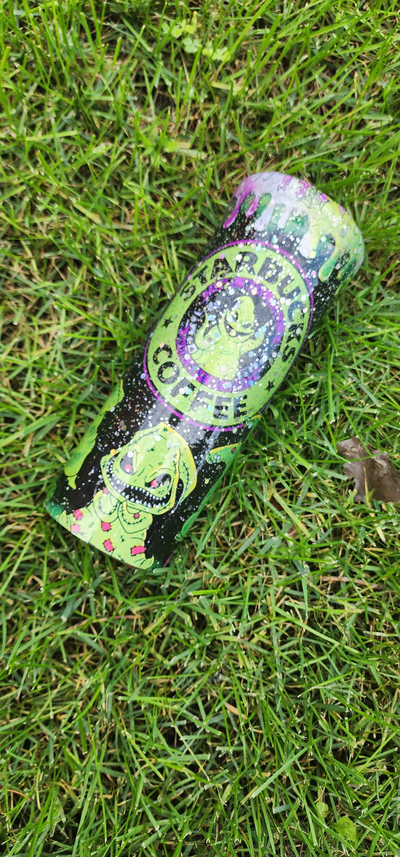 Oogie Boogie Starbucks Tumbler: Nightmare Before Christmas Glitter Coffee Cup - Thumbnail 5