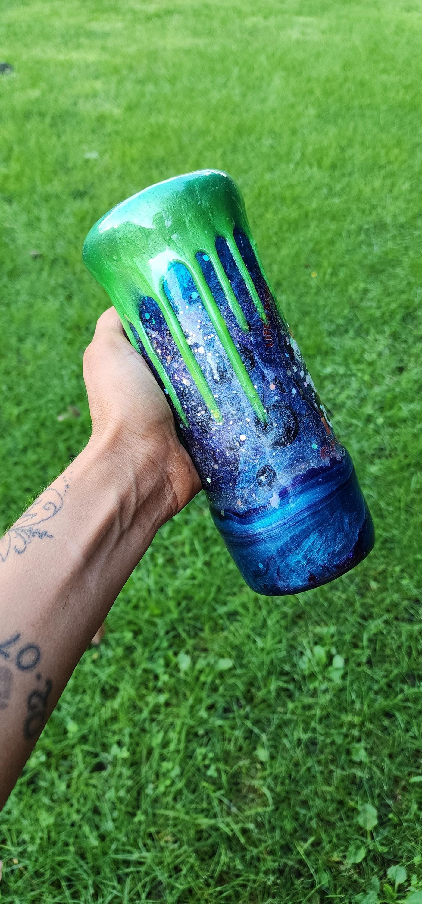 Lock, Shock & Barrel Tumbler: Nightmare Before Christmas Epoxy Drip Cup - Thumbnail 3