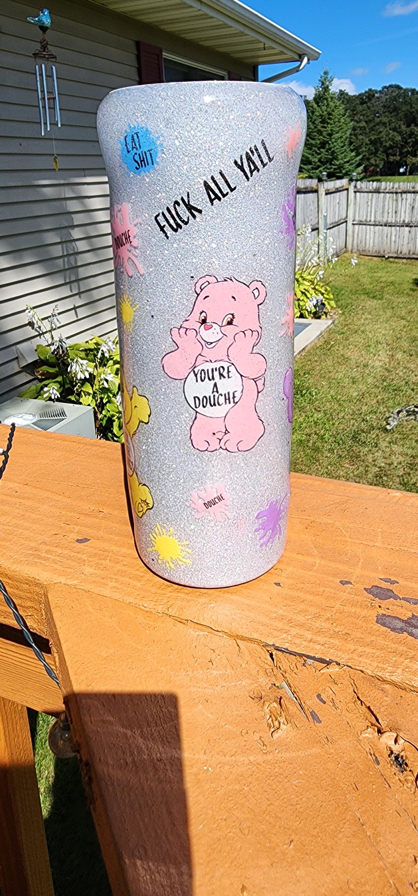 Swear Bears Glitter Tumbler: 20oz Stainless Steel Funny Drinkware - Thumbnail 2