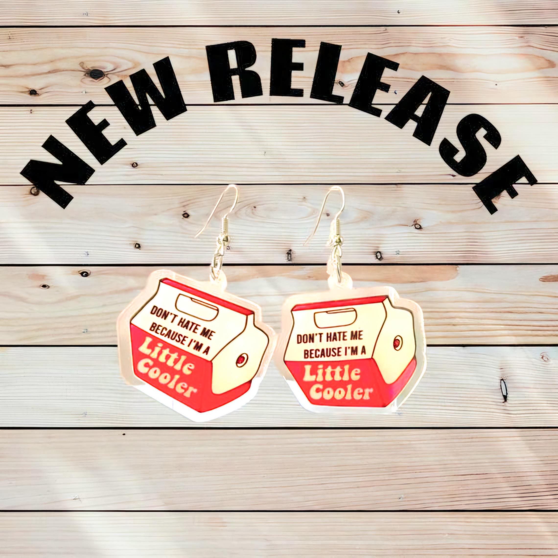 Red & White Acrylic Dangle Earrings: Baddie Sass Charms - Thumbnail 7