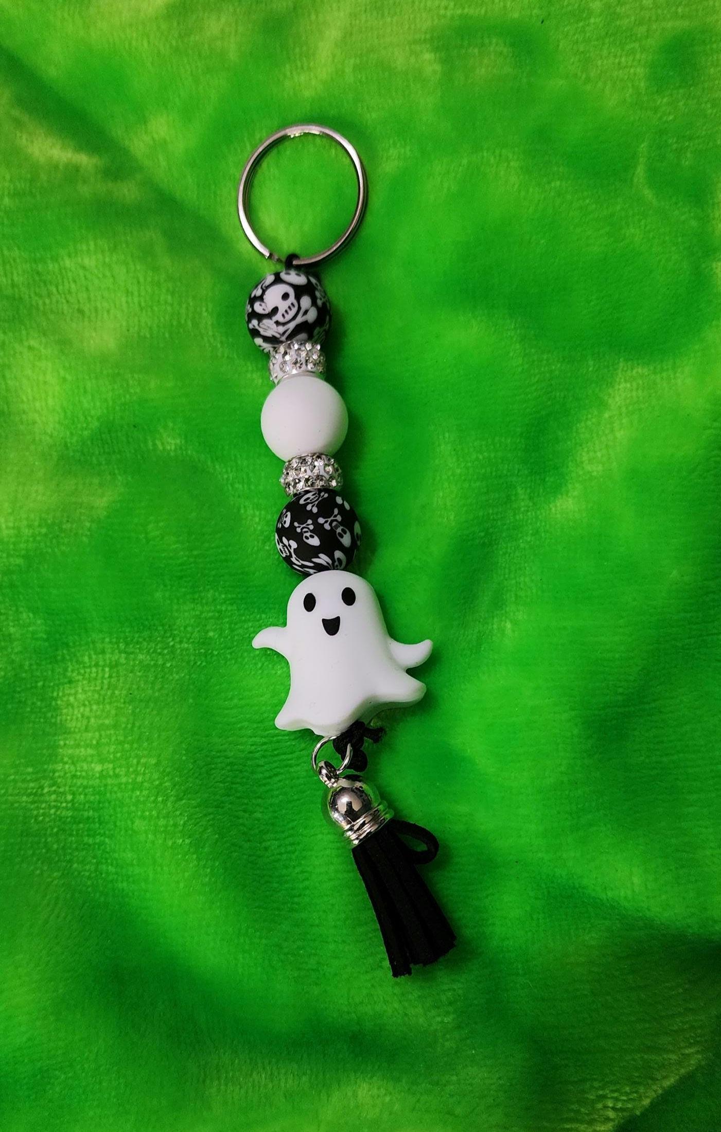 Halloween Beaded Keychain: Ghost, Bat, Pumpkin & Haunted House - Thumbnail 6
