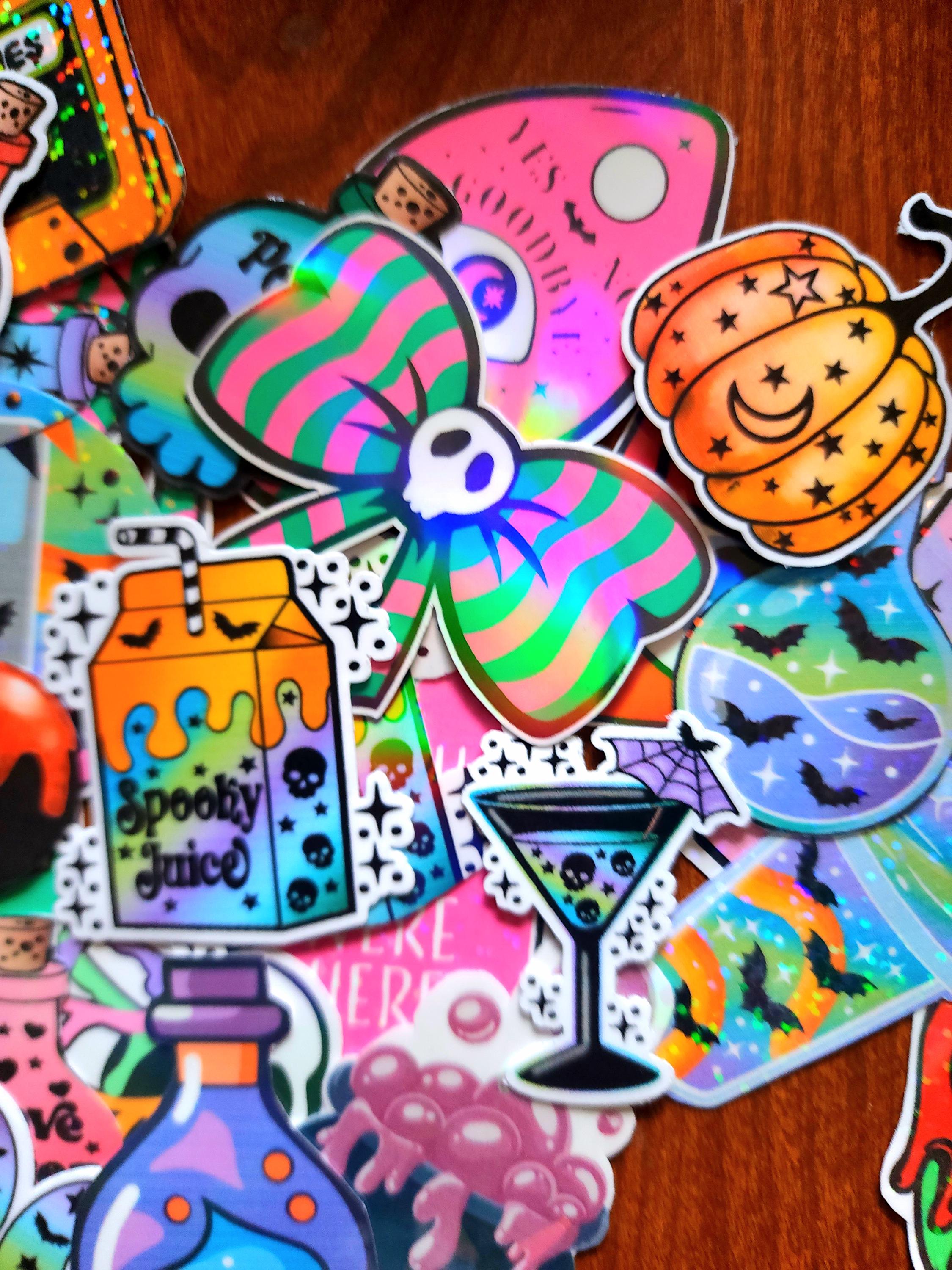 Chaotic Halloween Sticker Pack: Spooky Sassy Gothic Vinyl Decals - Thumbnail 3