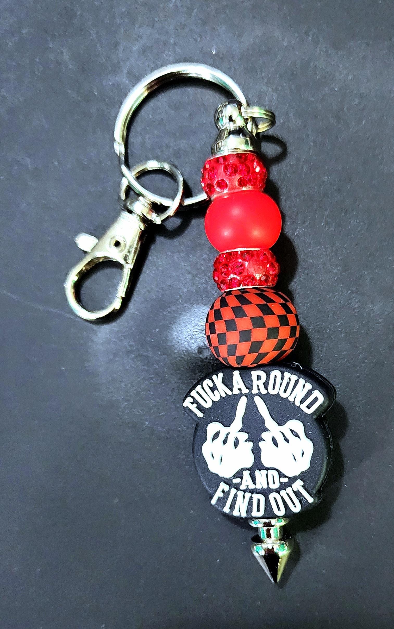 F*ck Around And Find Out Beaded Keychain - Thumbnail 4