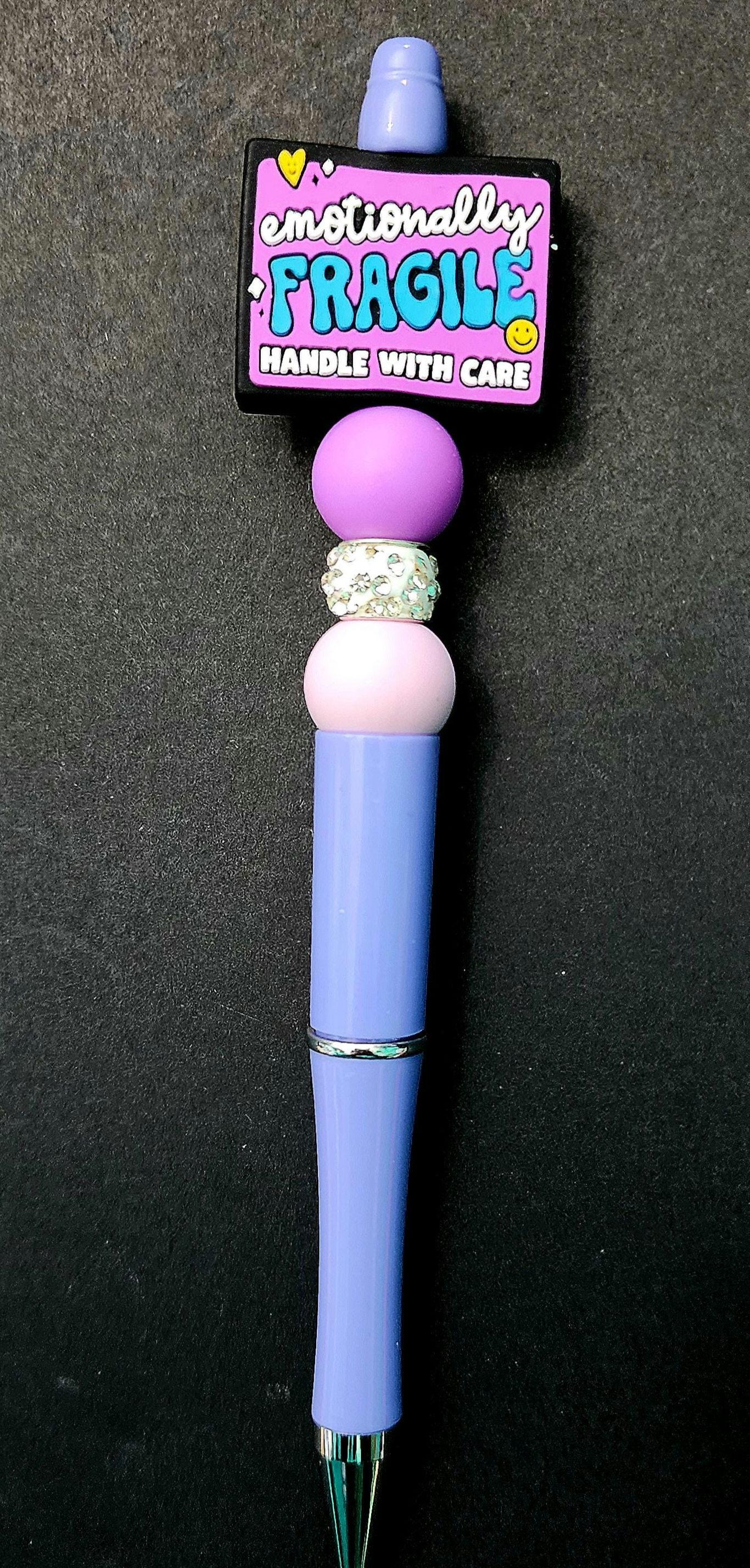 Beaded Pen with Ink Refill: Emotionally Fragile - Thumbnail 2