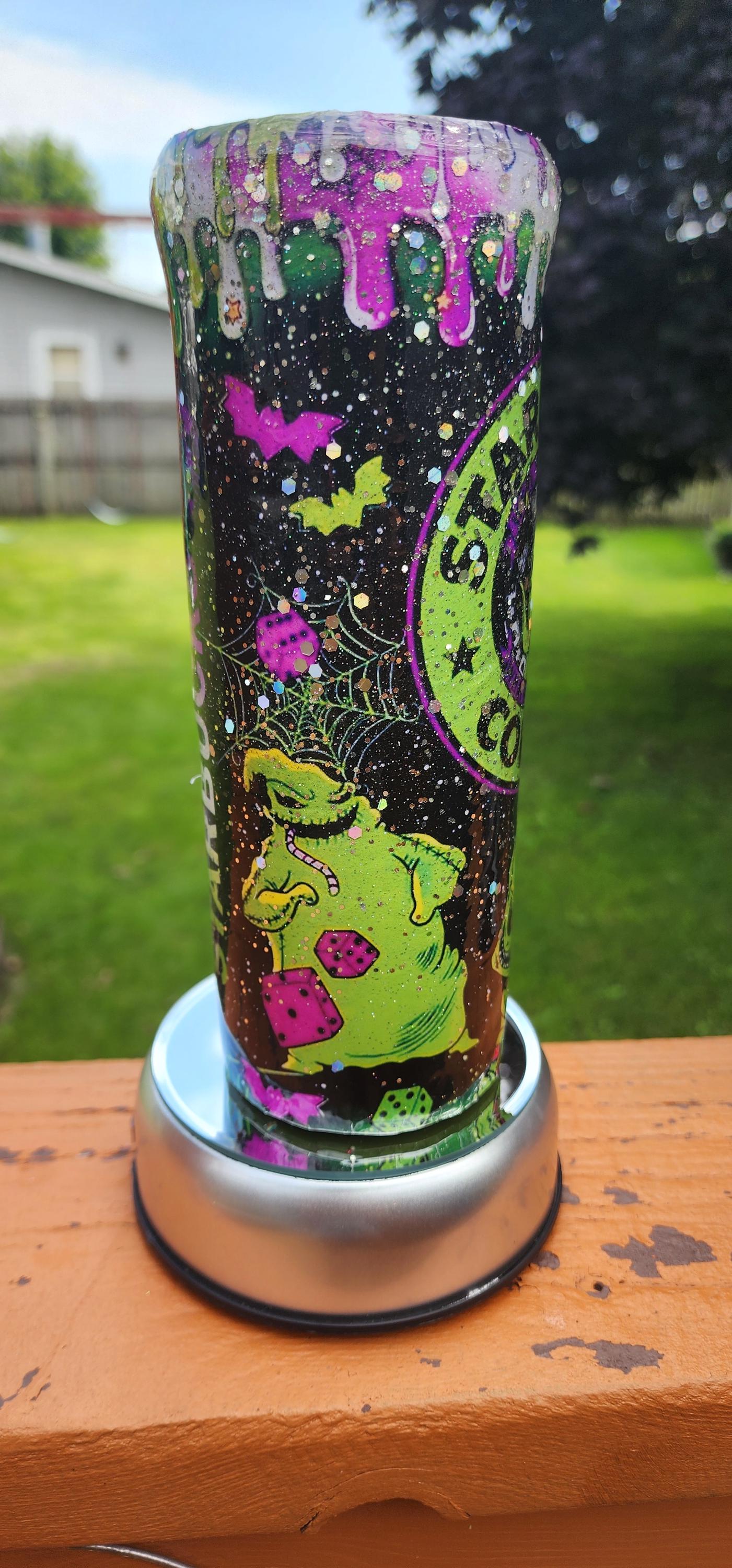 Oogie Boogie Starbucks Tumbler: Nightmare Before Christmas Glitter Coffee Cup - Thumbnail 3
