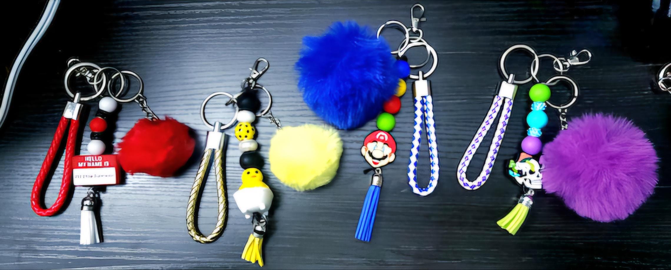 Pom Pom Wristlet Keychain: Fashionable Lanyard