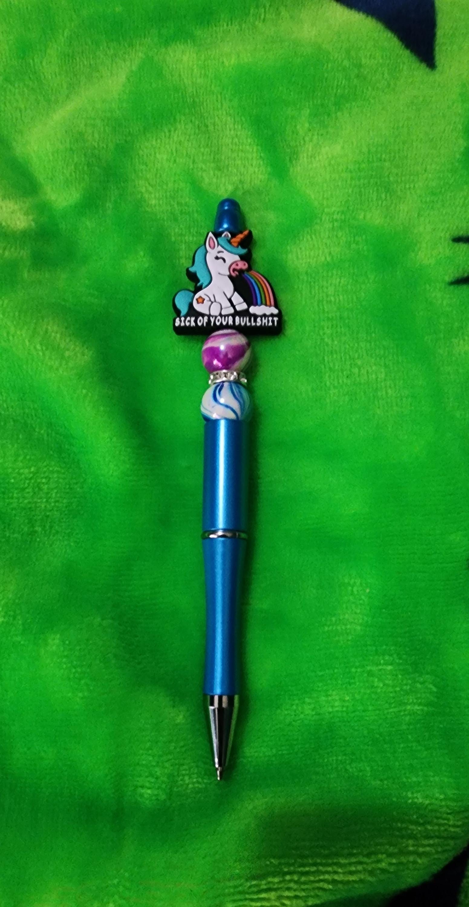 Sick of Your Bullshit – Sassy Beaded Pen | Funny Gift, Refillable Ink, Bold Writing Accessory