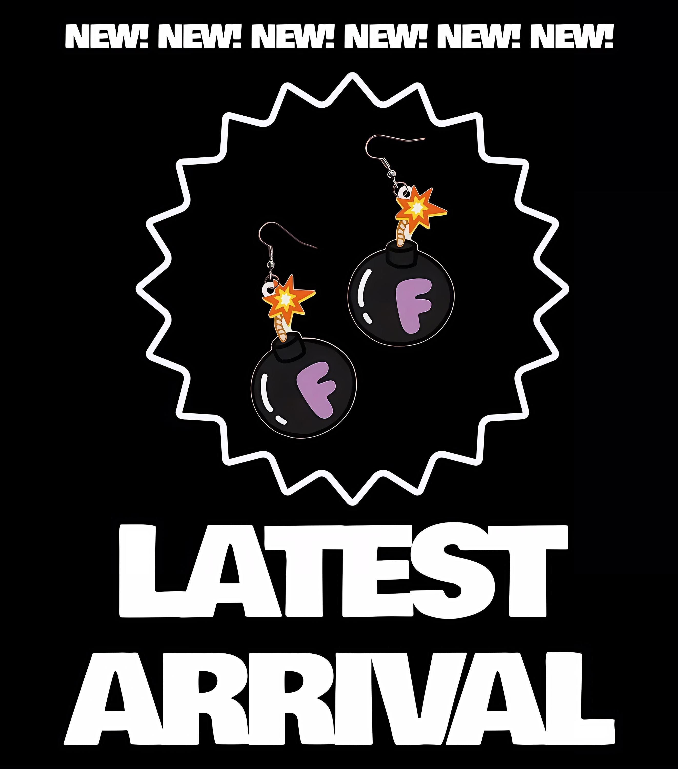 F-Bomb Acrylic Dangle Earrings: Sassy Unapologetic Statement Jewelry - Thumbnail 2