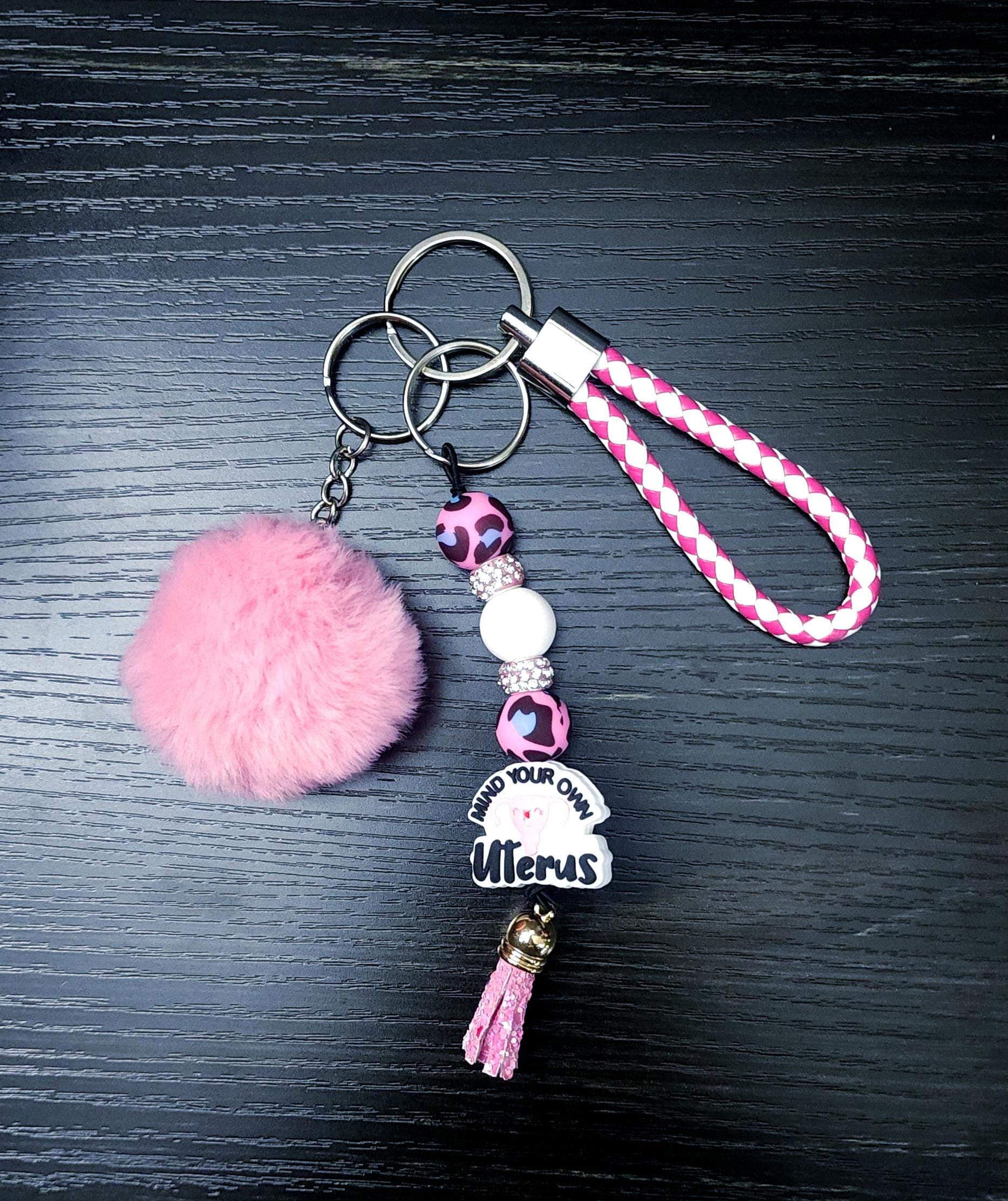 Pom Pom Keychain: Stylish Wrist Lanyard Keyring - Thumbnail 5