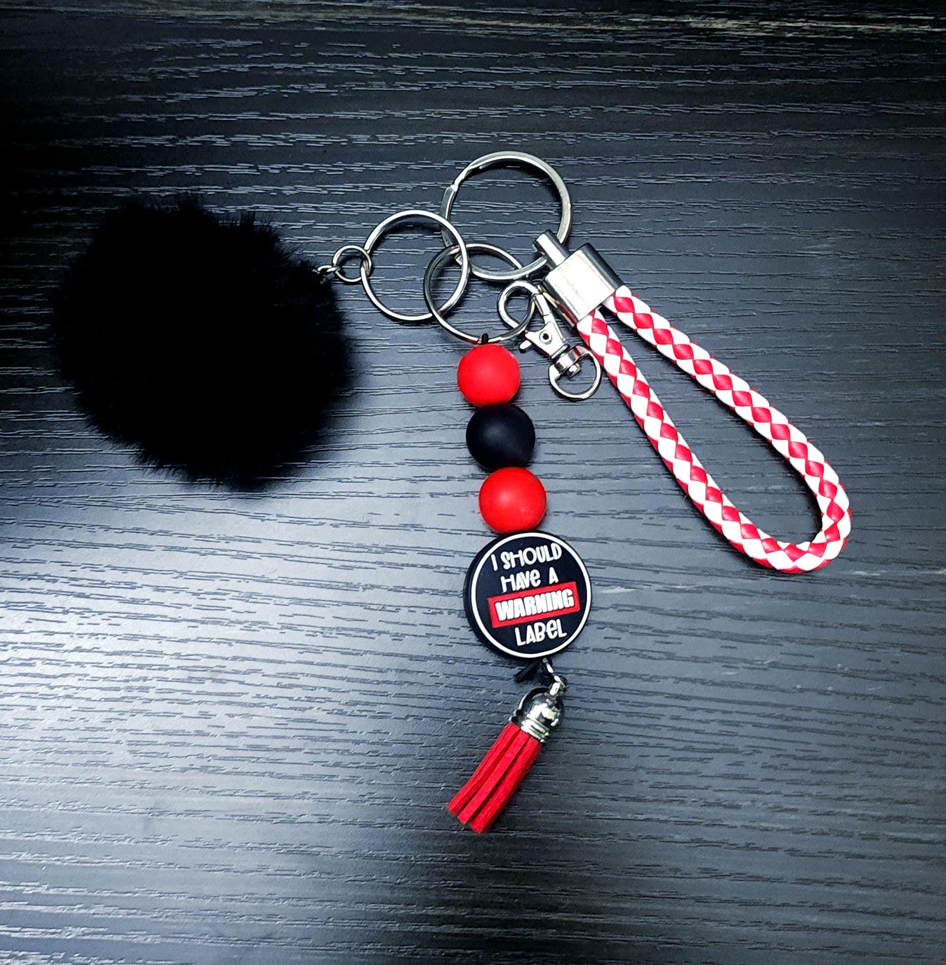 Pom Pom Keychain: Wrist Lanyard Fashion Accessory - Thumbnail 5