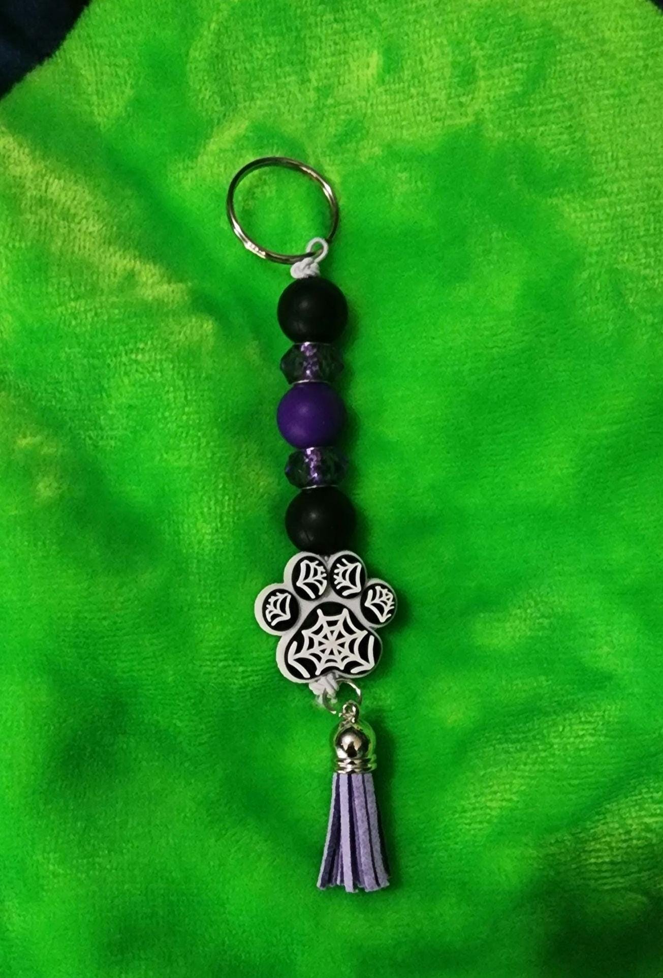 Halloween Paw Print Keychain & Pen Set: Spooky Spider Web Charm - Thumbnail 5