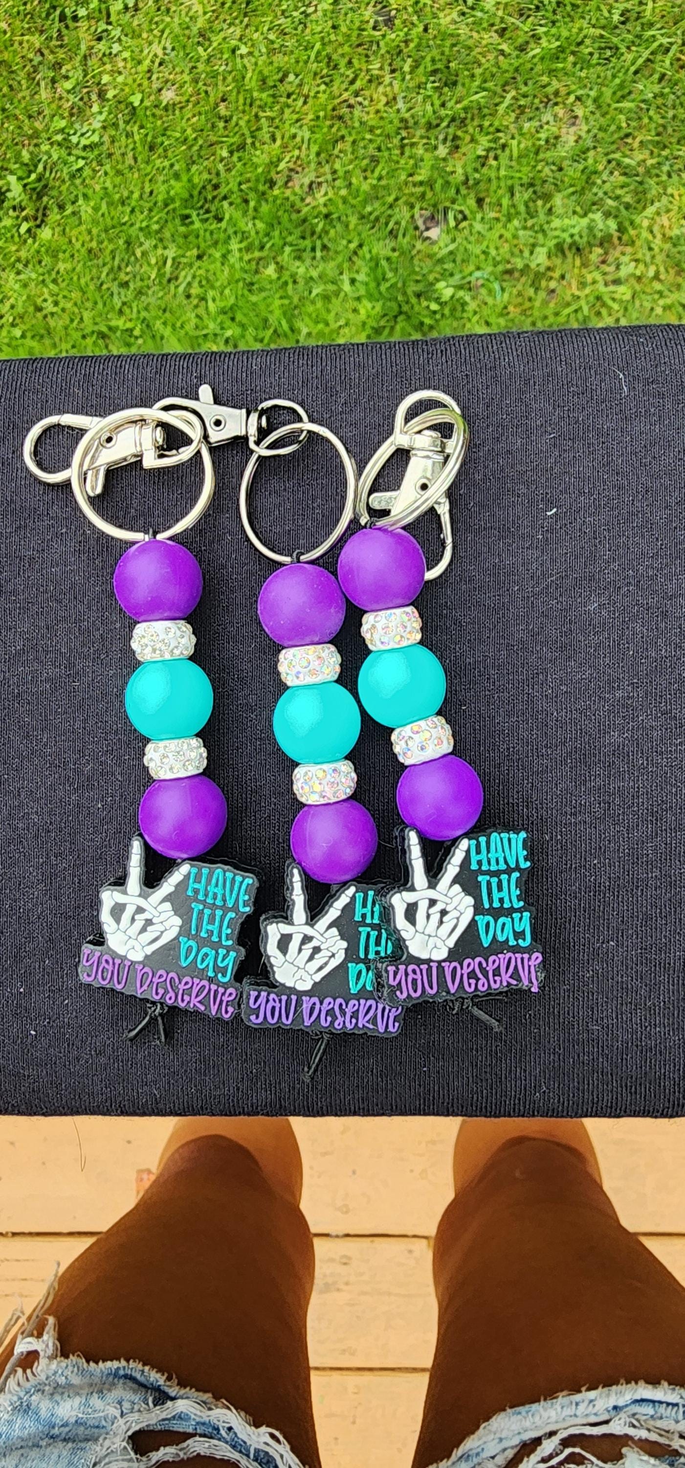 Handmade 'Have The Day You Deserve' Keychain - Thumbnail 2