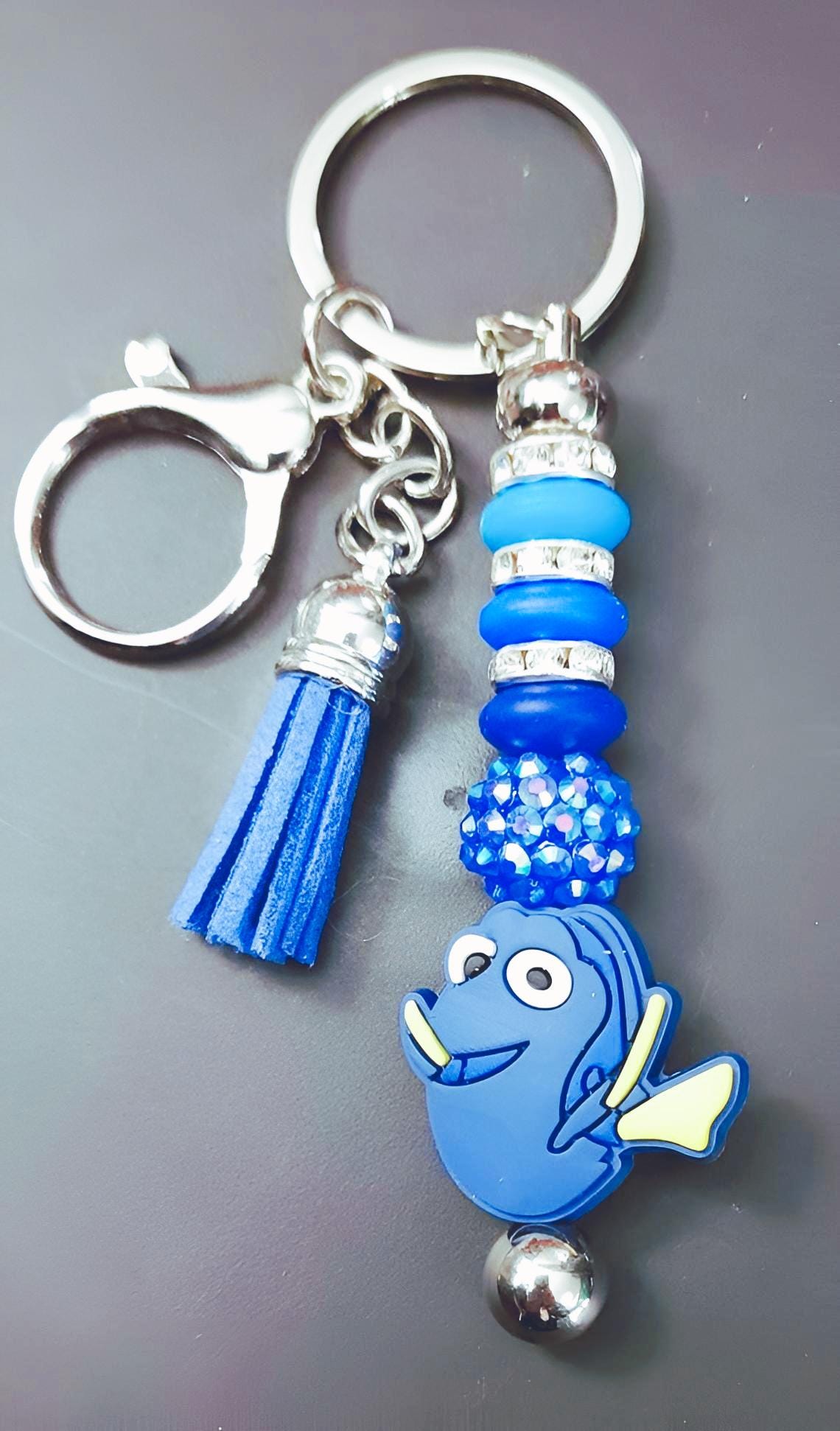 Handmade Dory Keychain: Beaded Character Keyring - Thumbnail 5