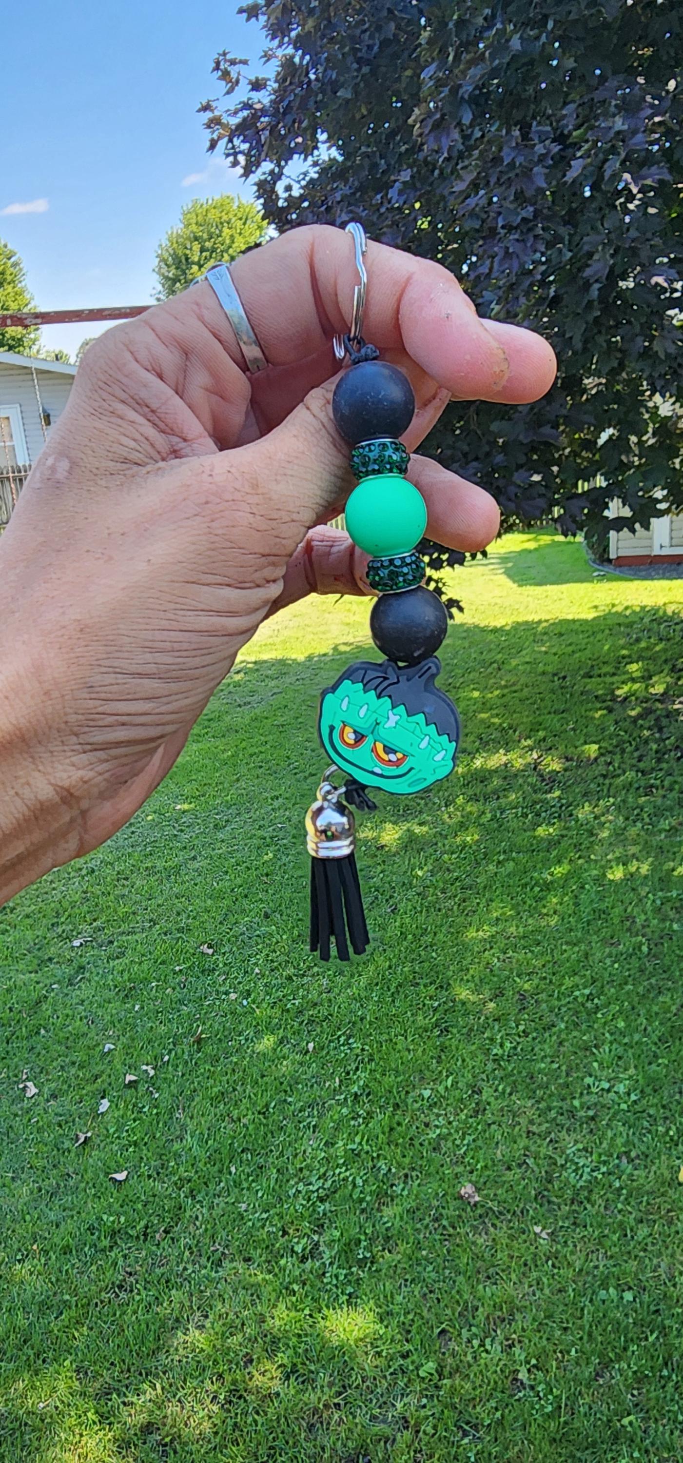 Frankenstein Beaded Keychain – Because Your Keys Deserve a Little Monster Madness - Thumbnail 3