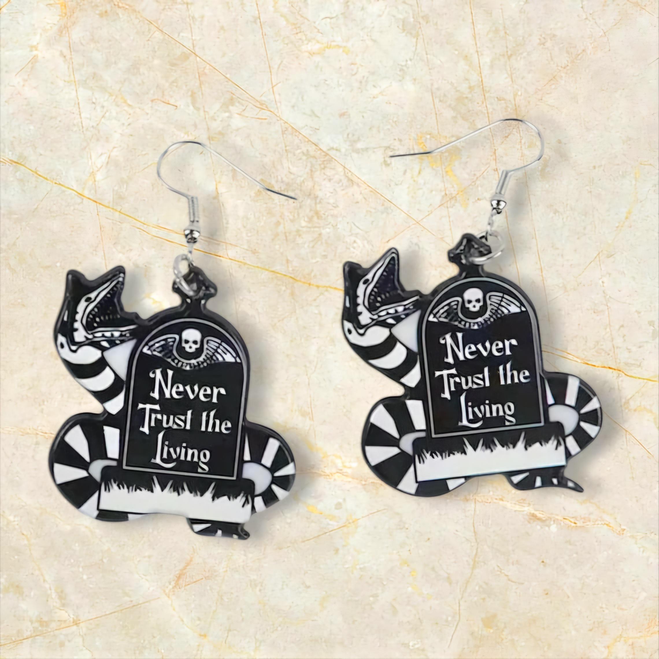 Afterlife Approved – Tombstone Dangle Earrings for the Certified Spooky Babe Who Haunts with Style - Thumbnail 6