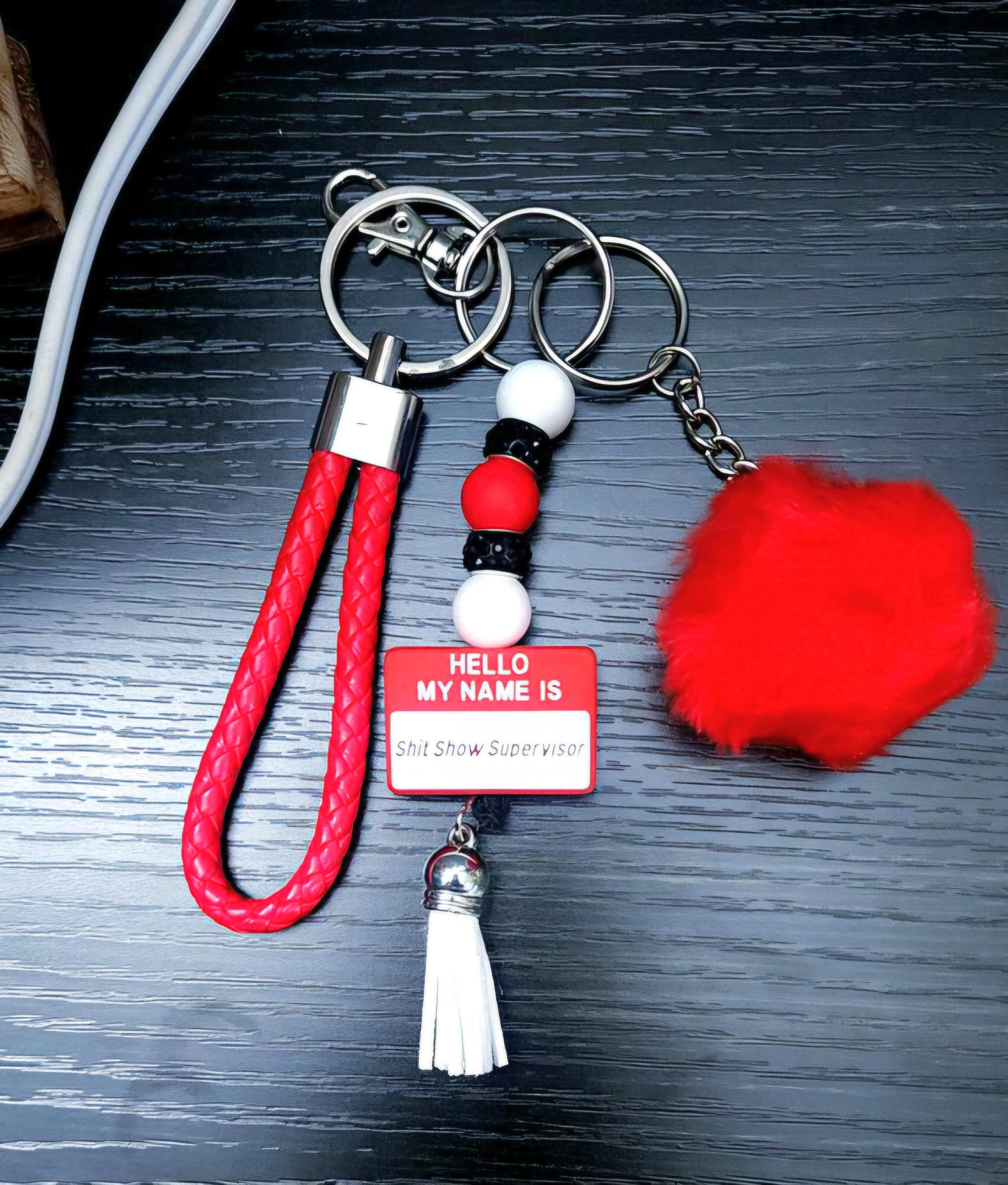 Pom Pom Wristlet Keychain: Fashionable Lanyard - Thumbnail 5