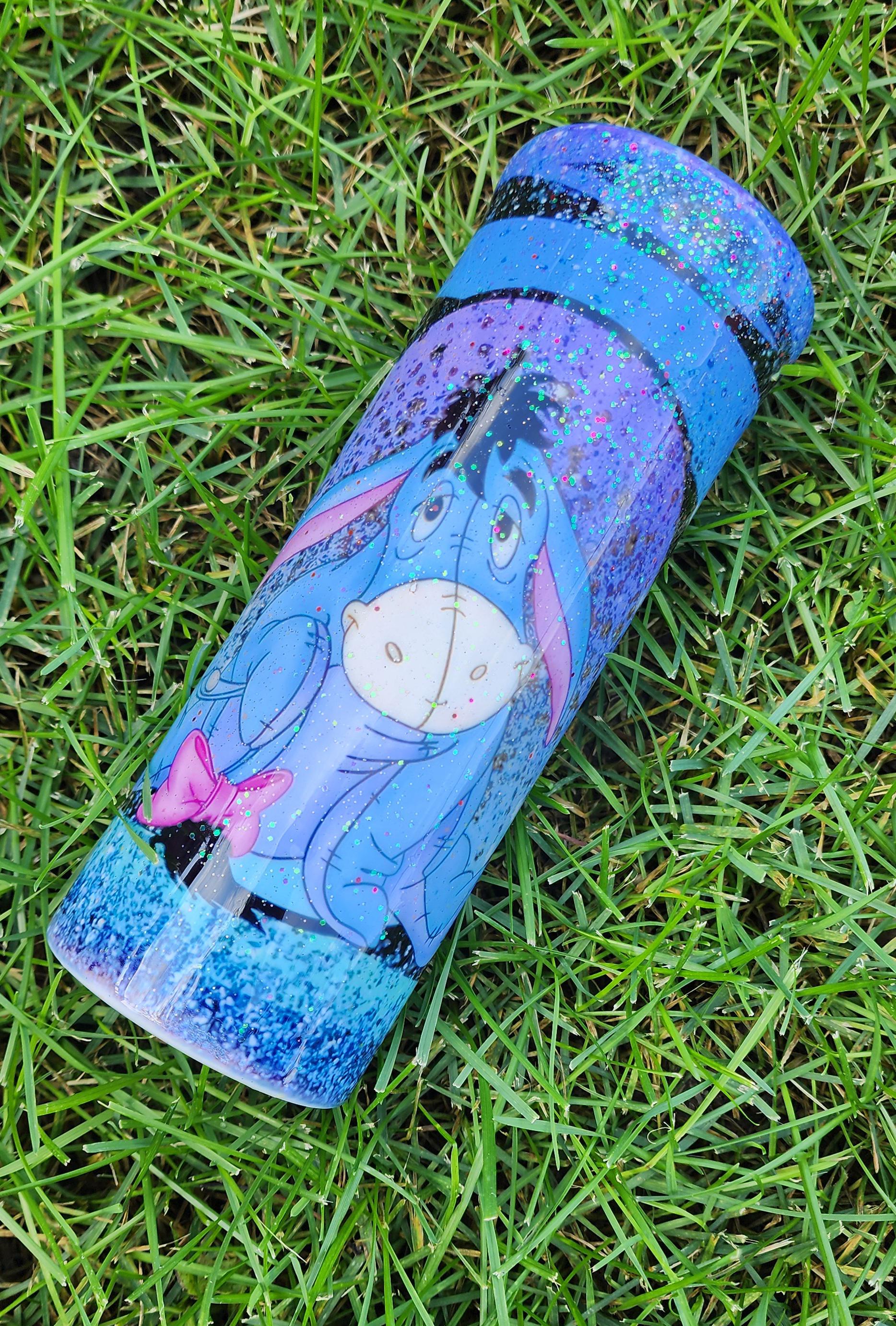 Eeyore Epoxy Tumbler: Handmade Glitter Stainless Steel Winnie the Pooh Cup - Thumbnail 2