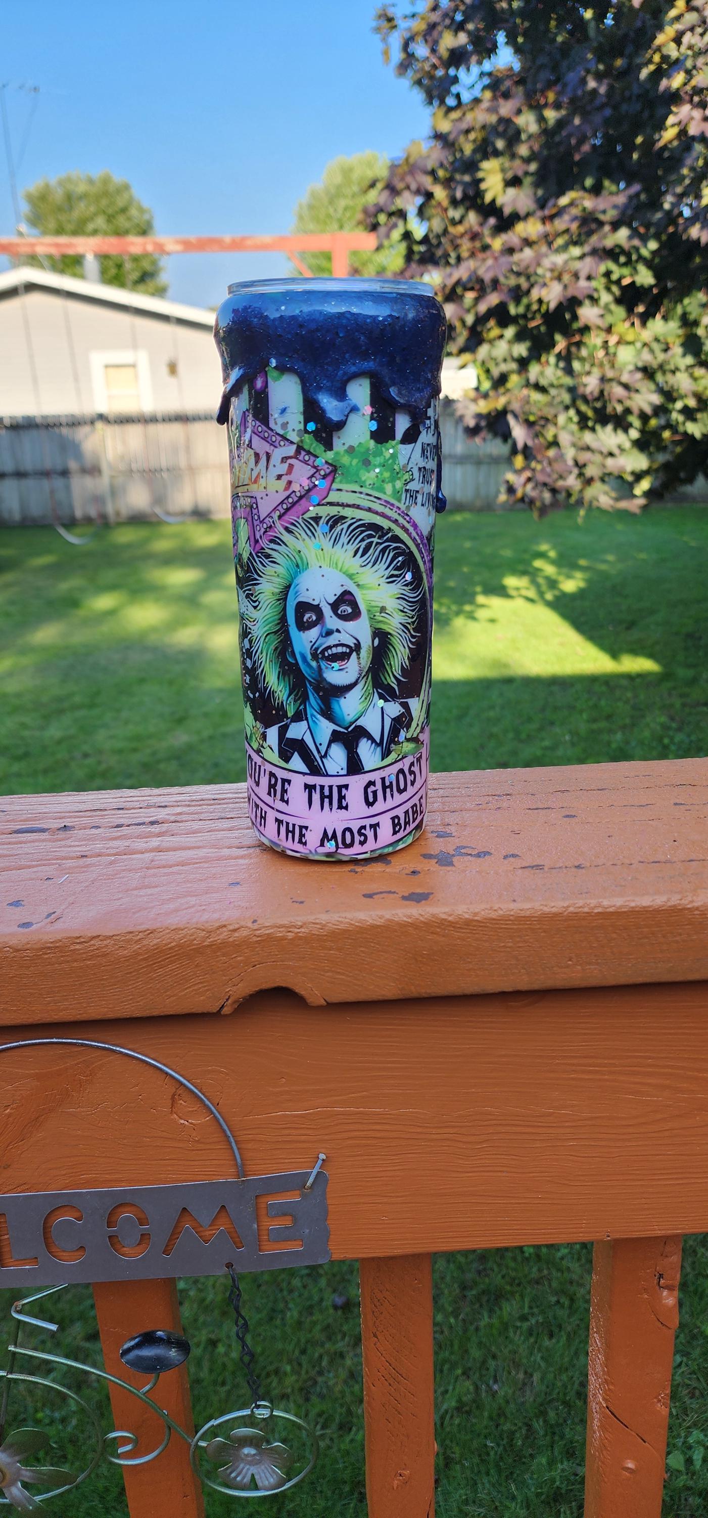 Never Trust the Living Tumbler: 20oz Stainless Steel Halloween Drinkware - Thumbnail 2