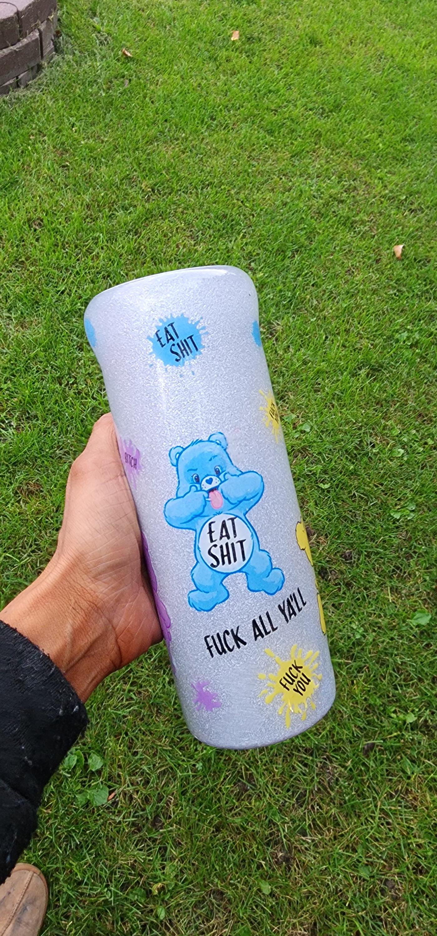 Swear Bears Glitter Tumbler: Funny Adult Insulated Cup - Thumbnail 7