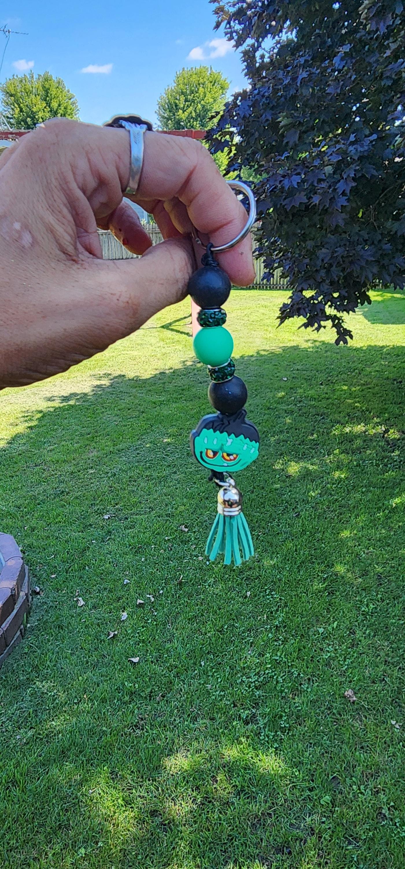 Frankenstein Beaded Keychain – Because Your Keys Deserve a Little Monster Madness - Thumbnail 4