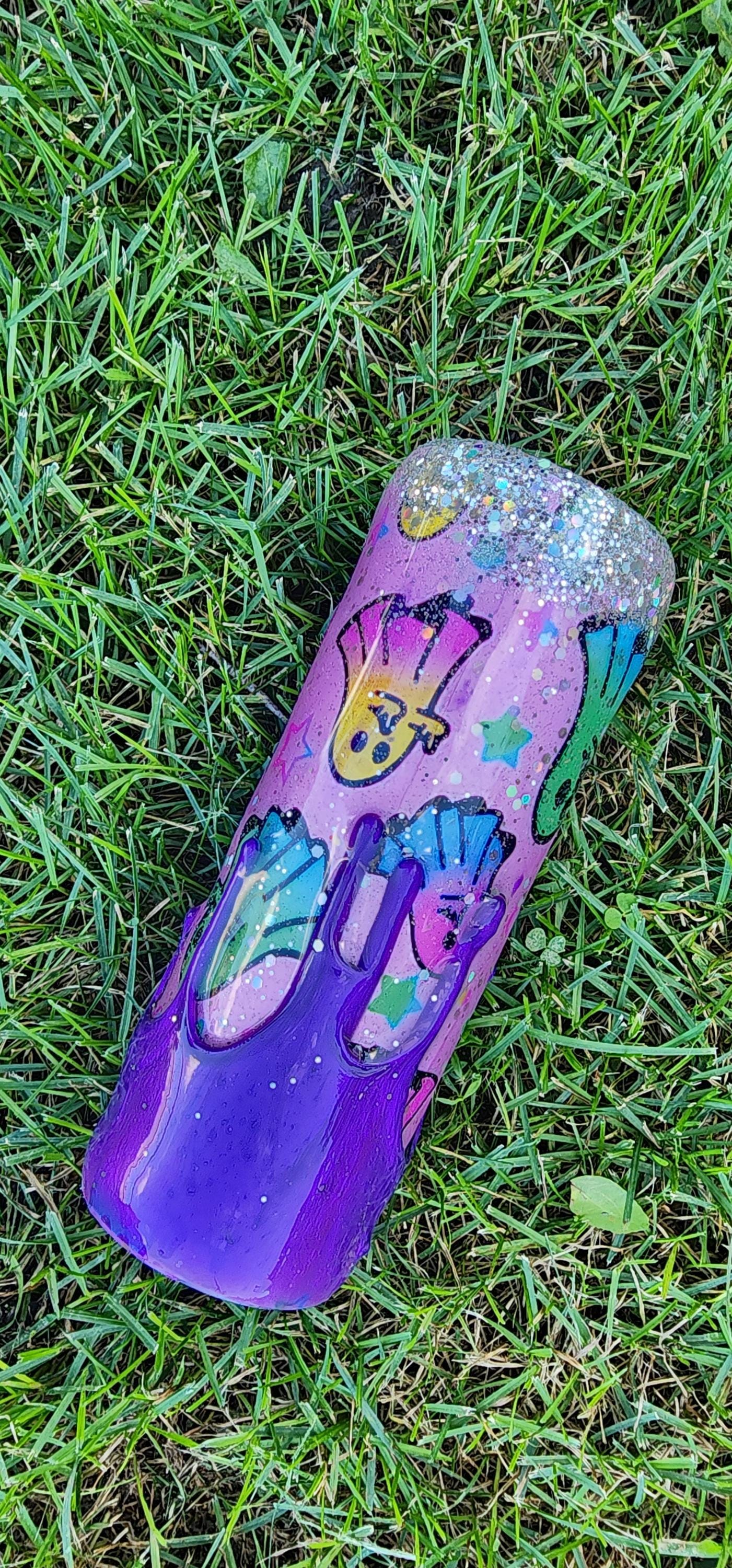 Zero Boos Given Tumbler: Sassy Rainbow Ghost Middle Finger - Spooky Drinkware - Thumbnail 4