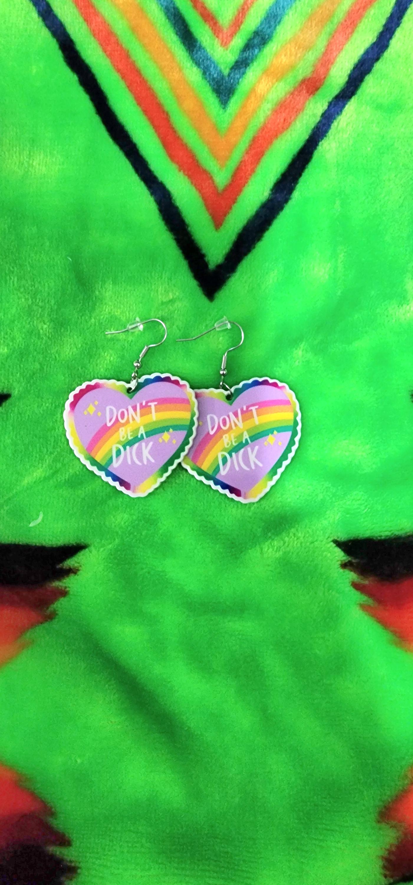 Dont Be a Dick Earrings – Funny Statement Jewelry, Handmade Gothic Accessory, Witchy Gift for Her - Thumbnail 6