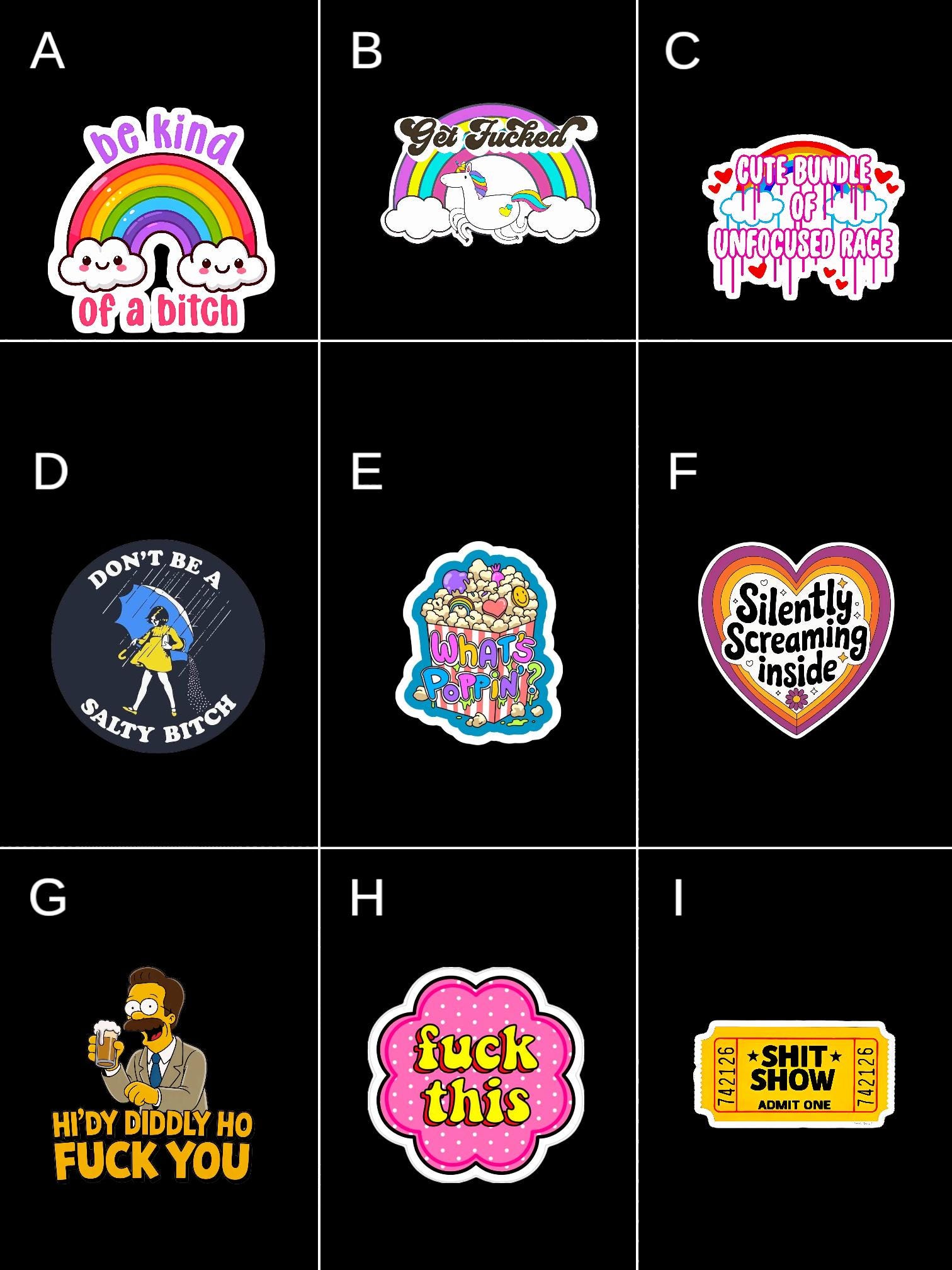 Funny Sarcastic Sticker Pack: Chaotic Humor for the Unhinged - Thumbnail 3