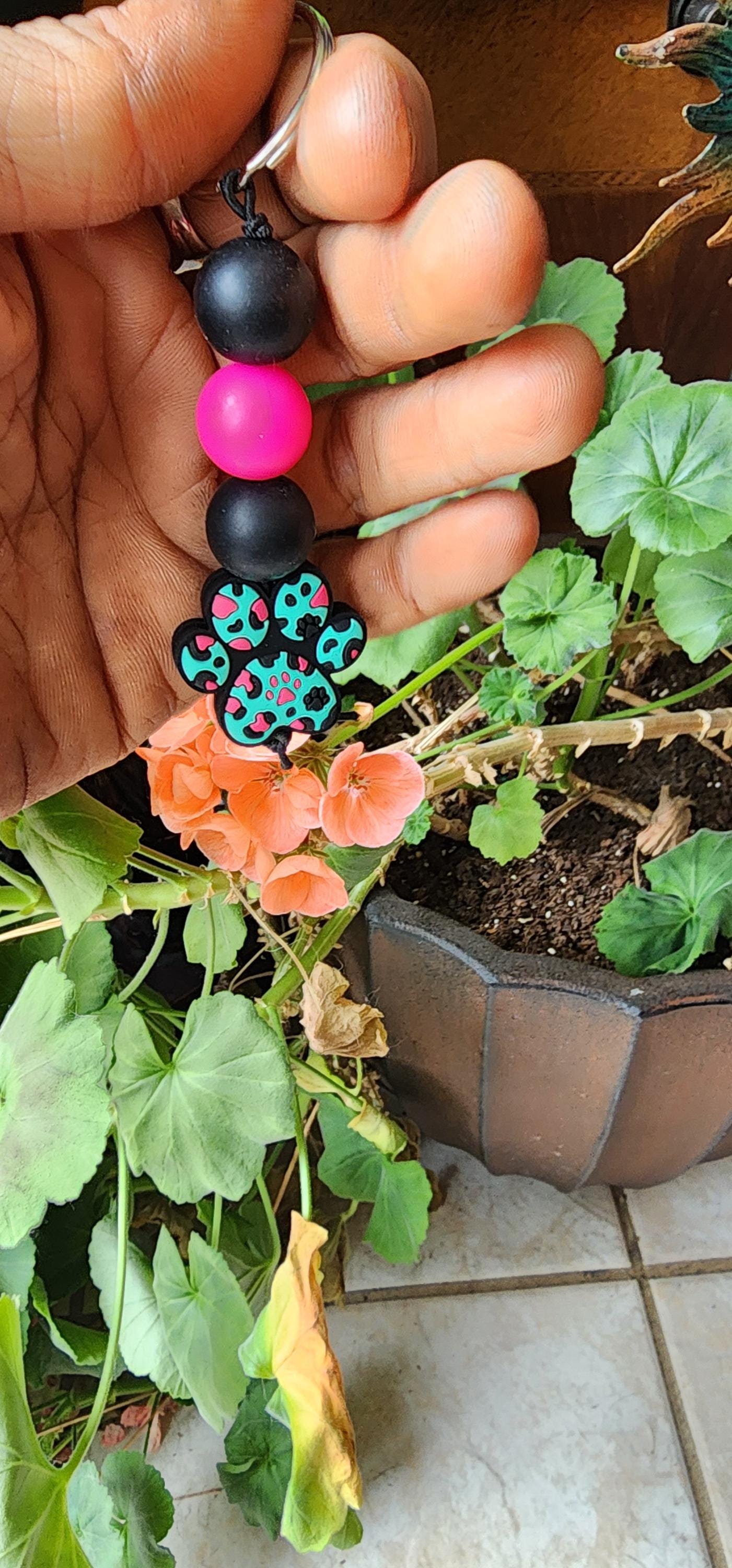 Handmade Paw Print Keychain