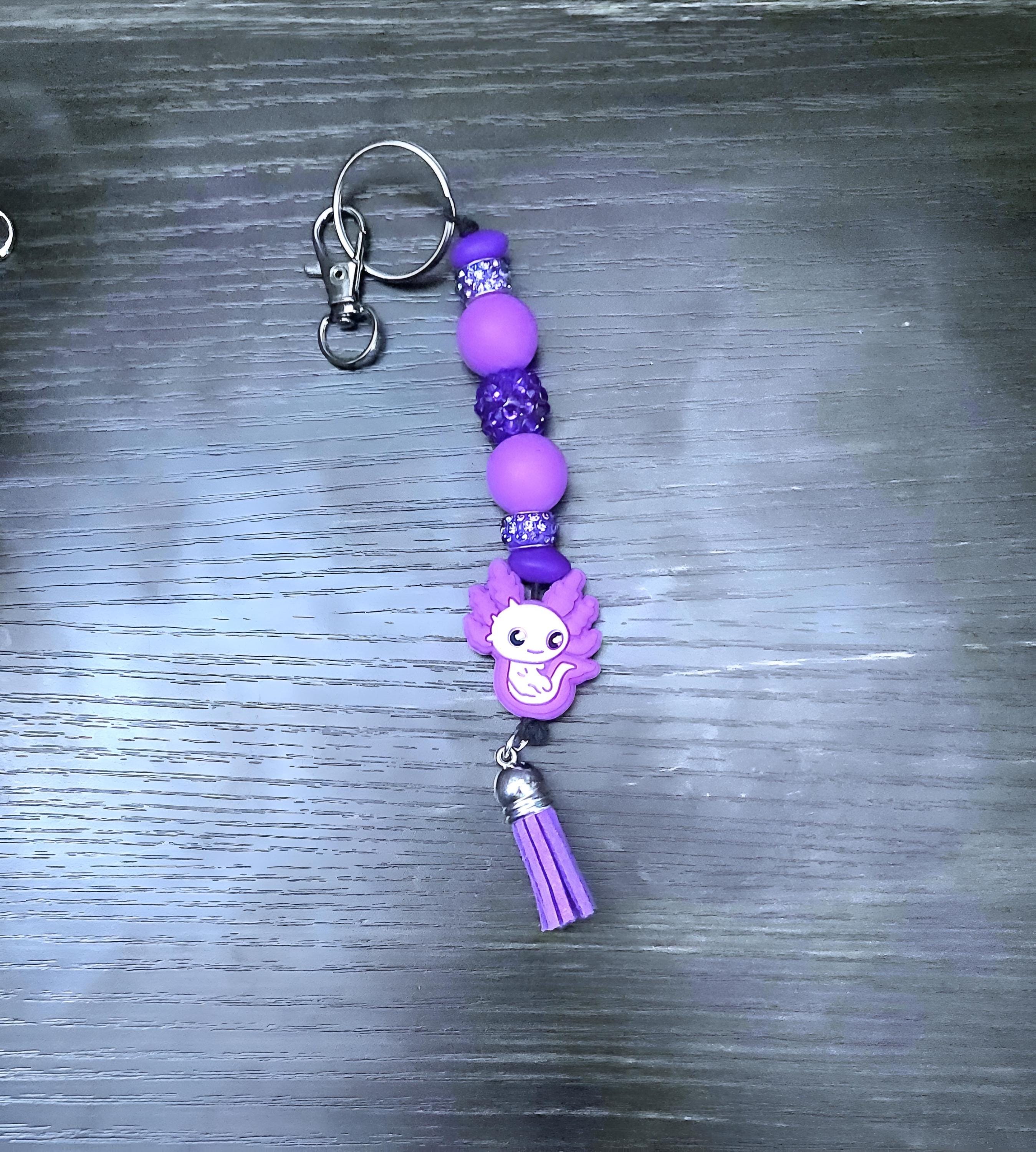 Axolotl Keychain Cute Handmade Resin Charm, Adorable Pet Axolotl Gift, Colorful Aquatic Keyring for Kids & Teens, Unique Animal Accessory - Thumbnail 3