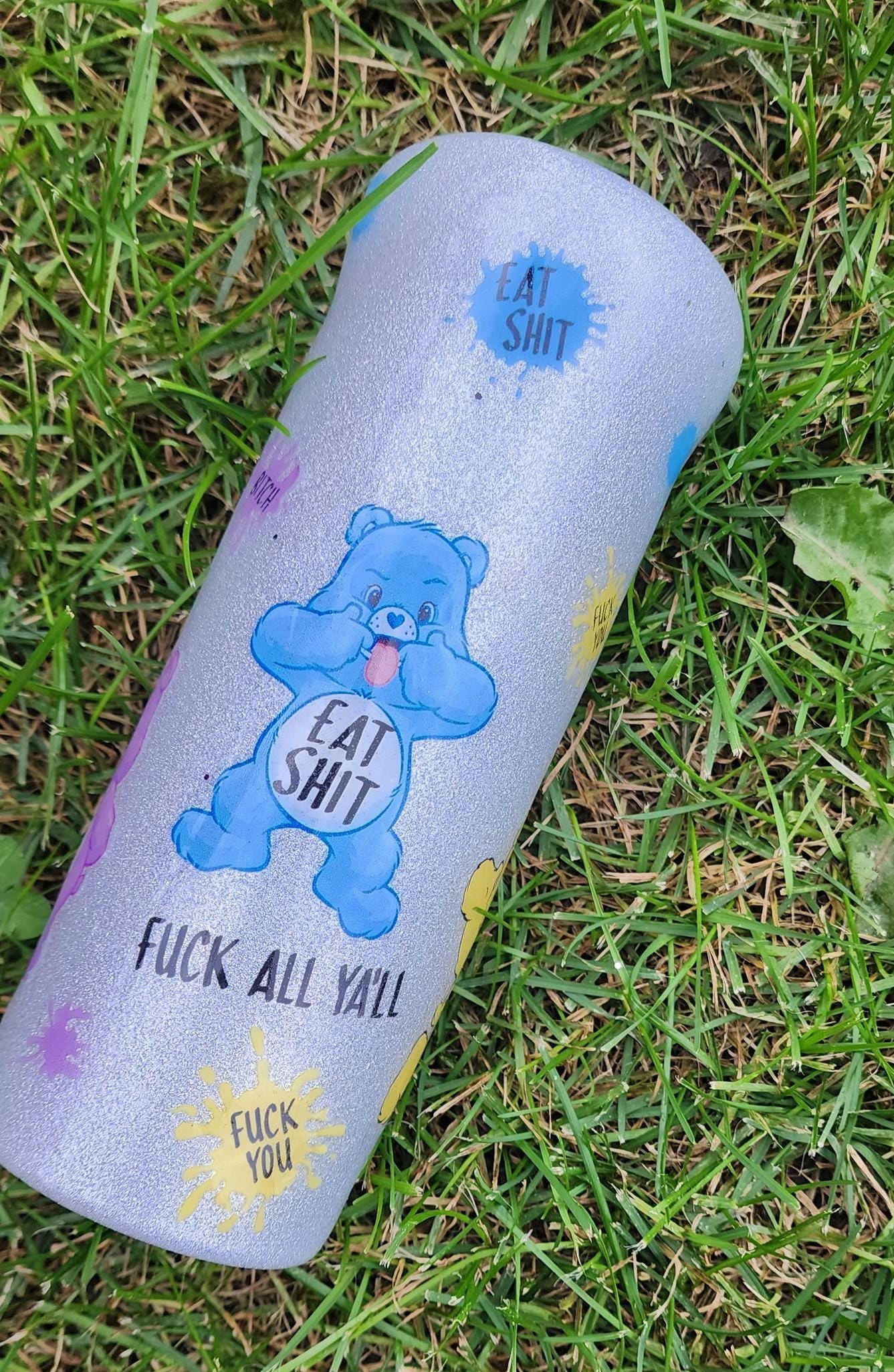 Swear Bears Glitter Tumbler: Funny Adult Insulated Cup - Thumbnail 2