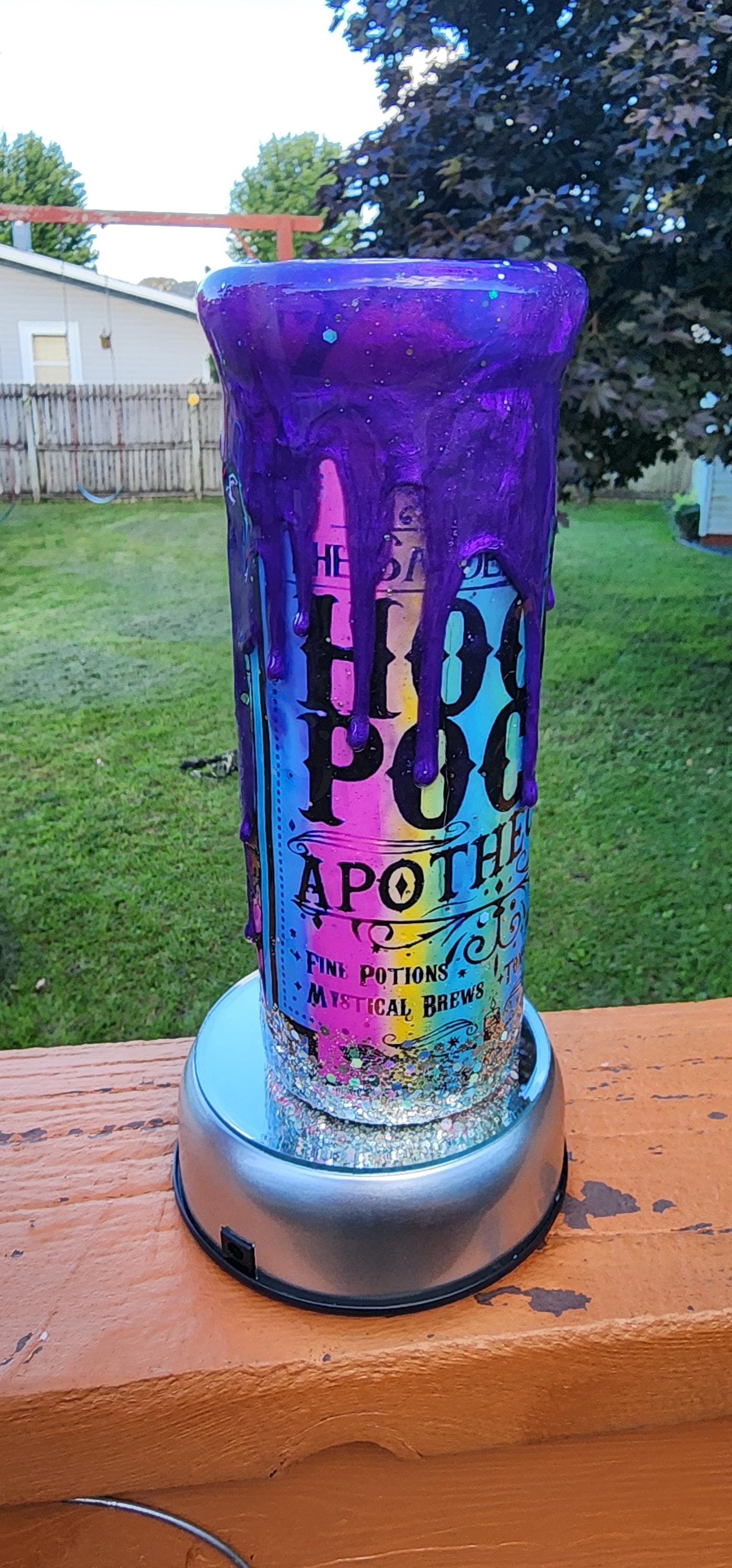Spooky Season Epoxy Tumbler: Multicolored Bats & Glittery Halloween Cup - Thumbnail 7