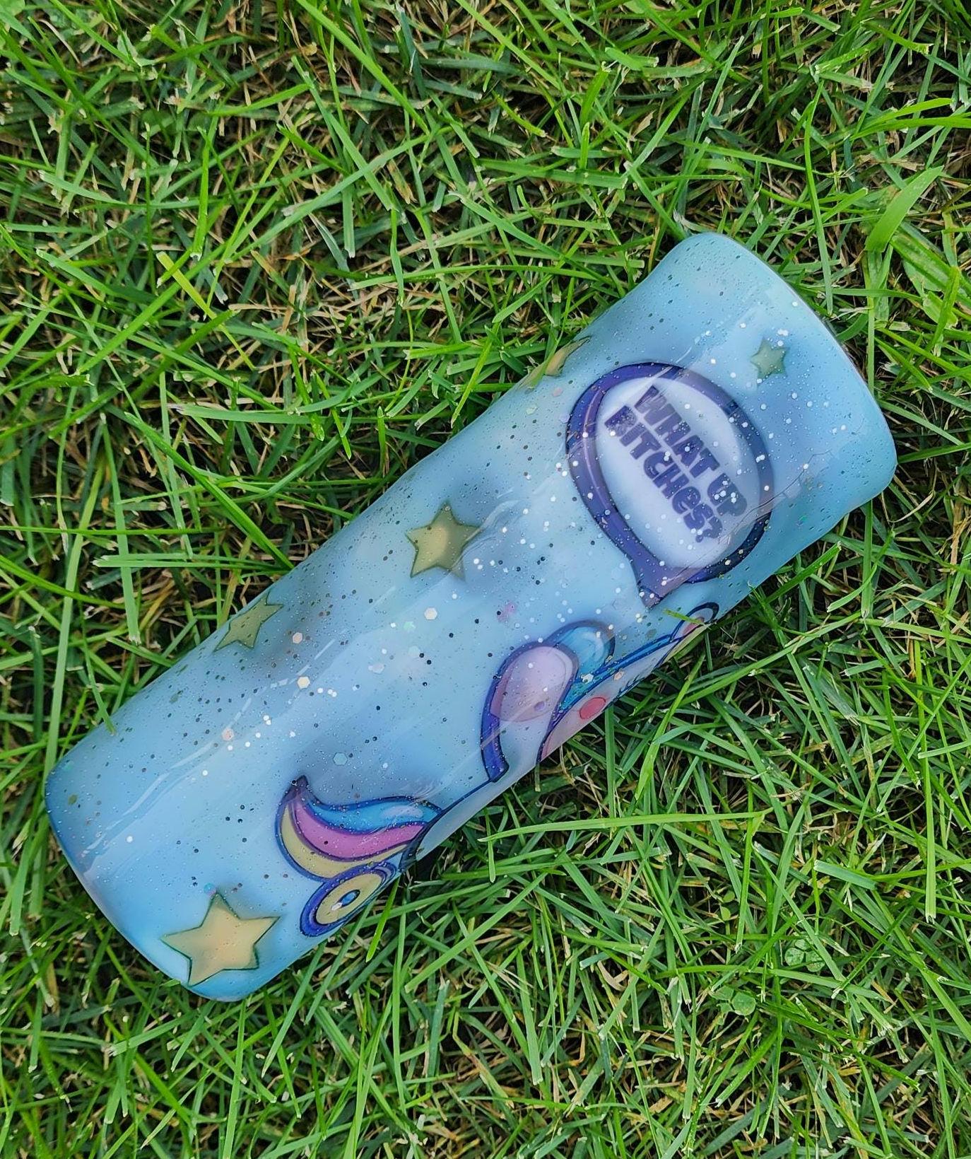 Unicorn Tricycle Tumbler: 3D Blue Epoxy Stainless Steel Cup - Thumbnail 5