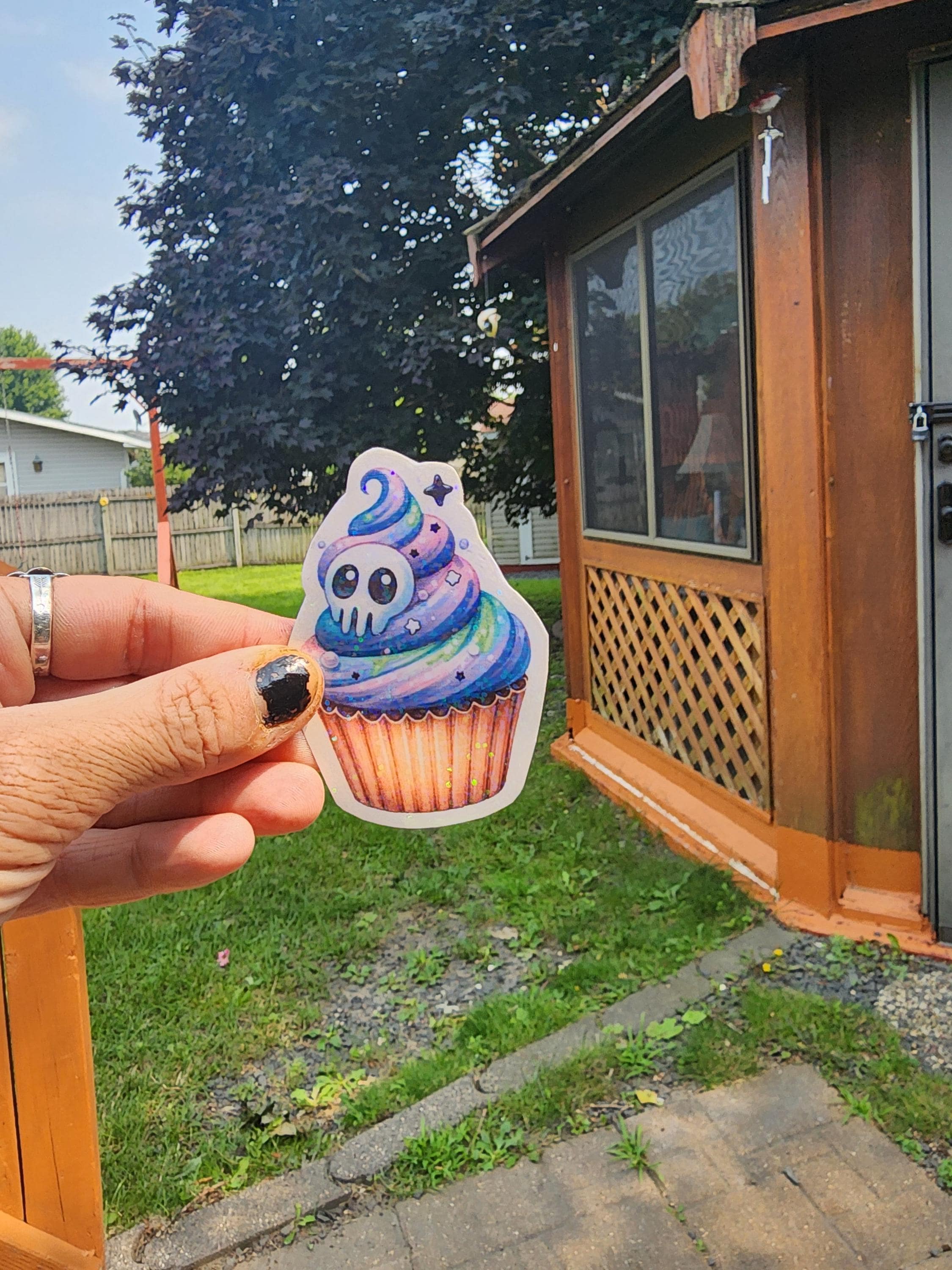 Killer Cupcake Cutie – Frosted with Sass & Topped with a Skull | Creepy Cute Dessert Sticker for Spooky Babes and Sweet Little Monsters - Thumbnail 4