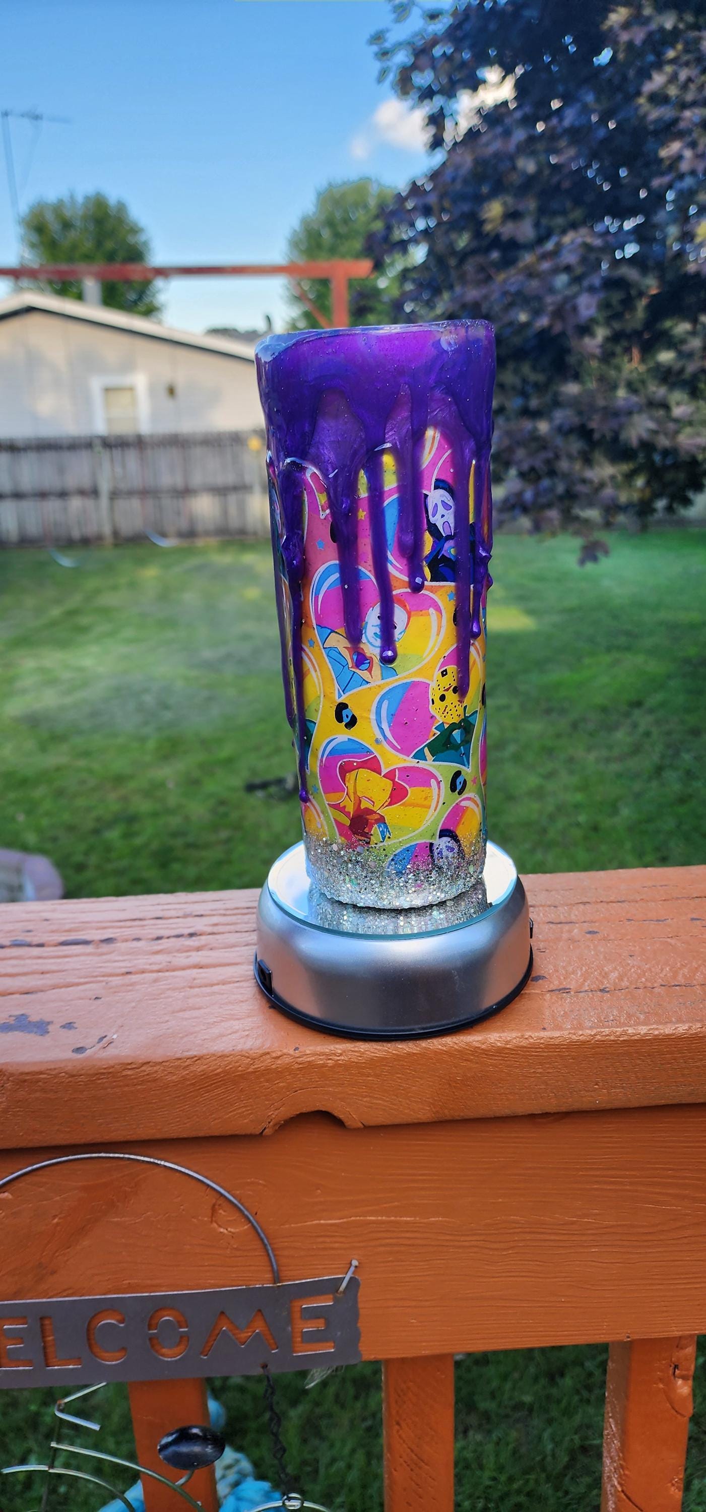 Spooky Season Skull Tumbler: Glittery Halloween Epoxy Cup - Thumbnail 2